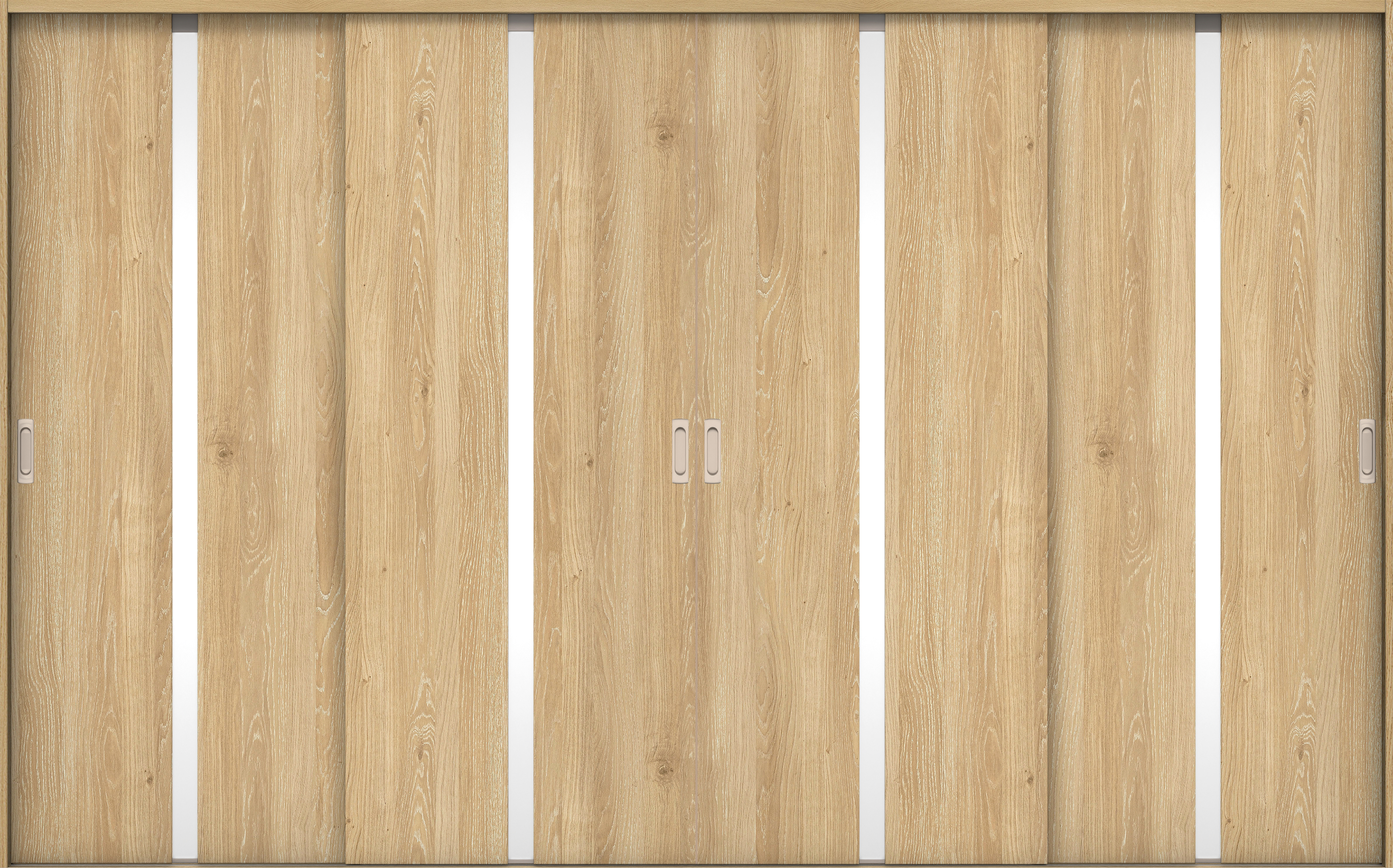 リビングドア　イエリア　引戸・４枚引違　扉セット　２Ｐデザイン　３２６６幅用　２０００高　〈ミルキーオーカー柄〉　左右兼用　錠なし　ラクラクローズ付