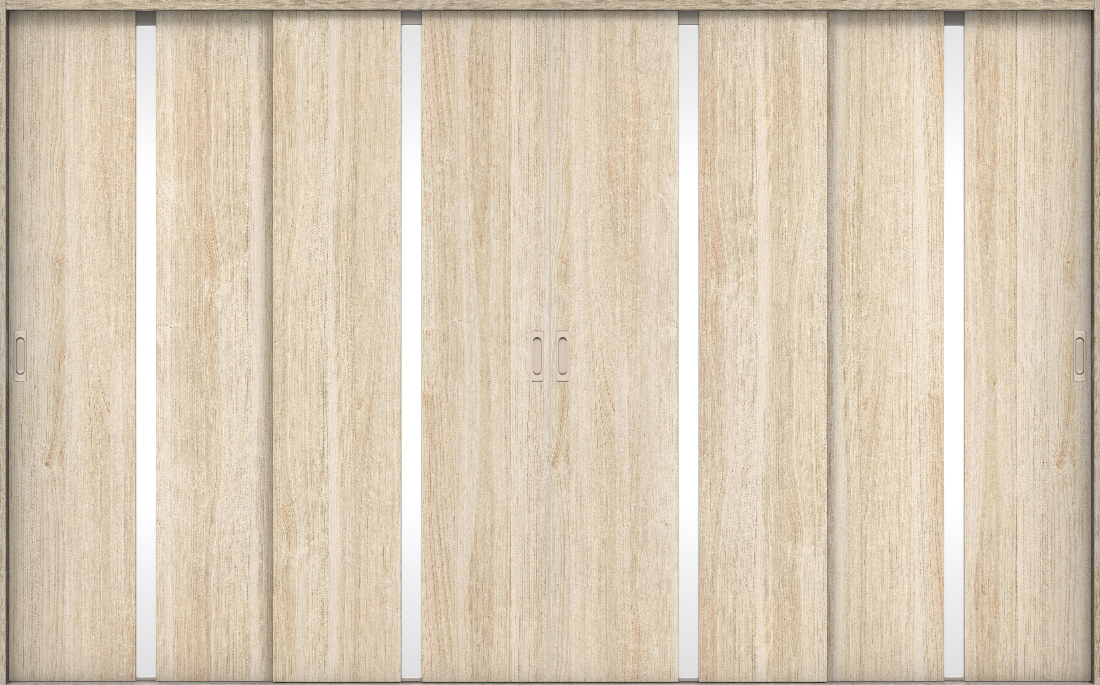 リビングドア　イエリア　引戸・４枚引違　扉セット　２Ｐデザイン　３２６６幅用　２０００高　〈コットンベージュ柄〉　左右兼用　錠なし　ラクラクローズ付