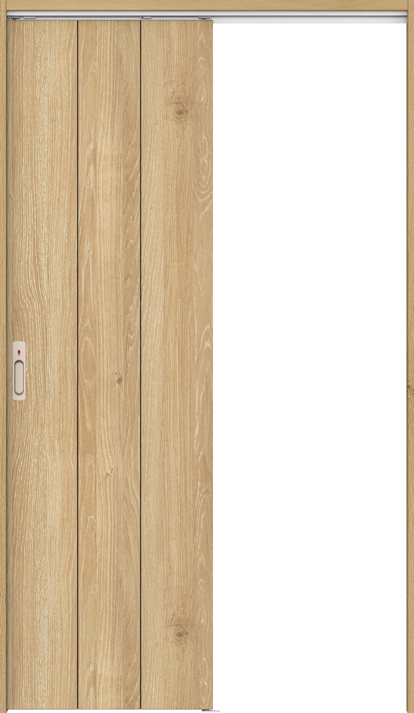 リビングドア　イエリア　吊戸・片引　扉セット　Ｇ１デザイン　１１８３幅用　２０００高　〈ミルキーオーカー柄〉　左右兼用　カマ錠付　表示錠　ラクラクローズ付用