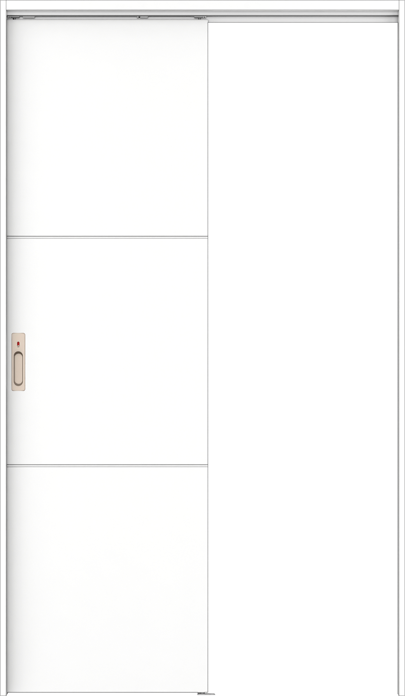 リビングドア　イエリア　吊戸・片引　扉セット　Ｕ４デザイン　１１８３幅用　２０００高　〈パウダーホワイト柄〉　左右兼用　カマ錠付　表示錠　ラクラクローズ付用