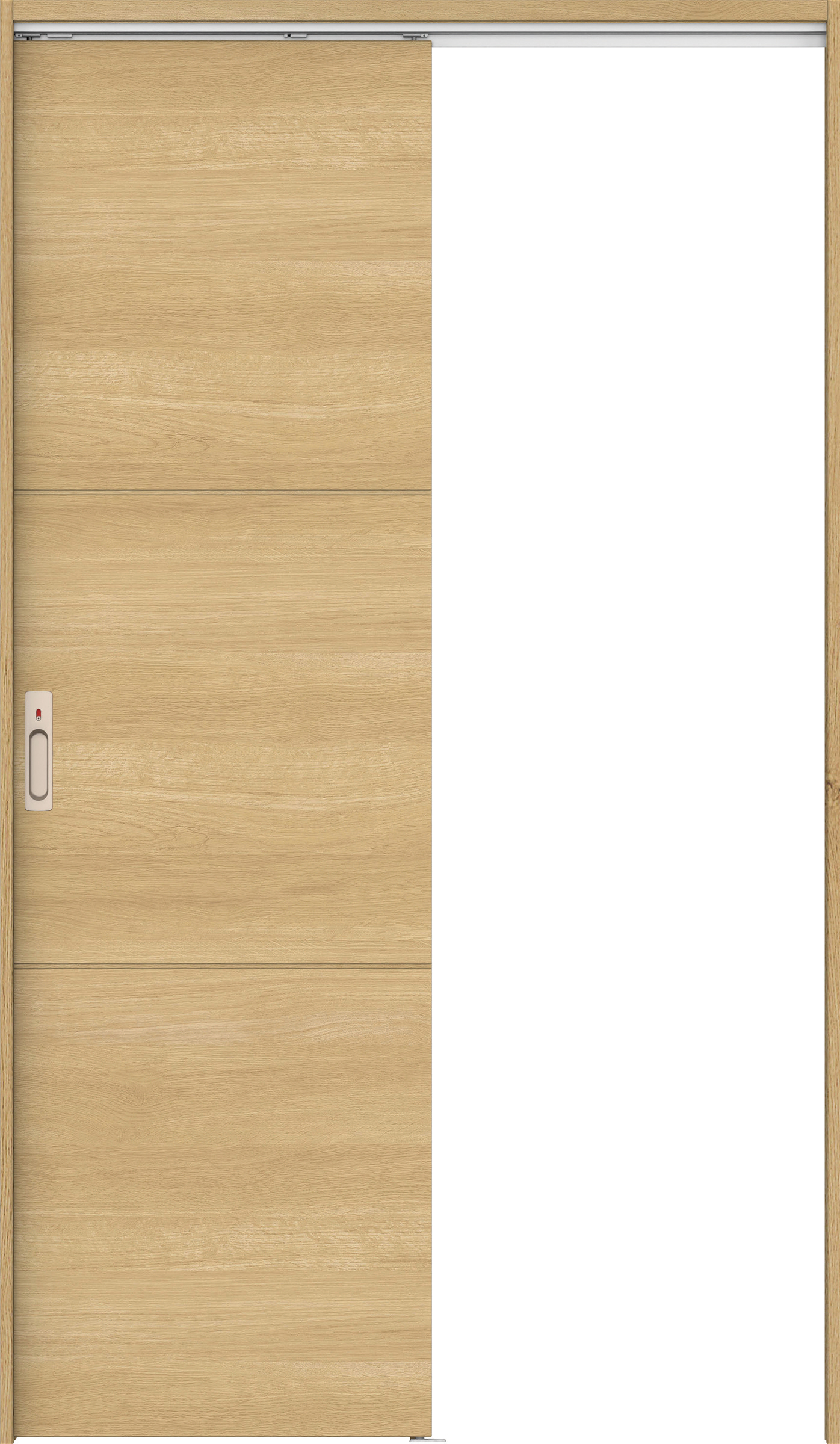 リビングドア　イエリア　吊戸・片引　扉セット　Ｕ４デザイン　１１８３幅用　２０００高　〈ライトオーカー柄〉　左右兼用　カマ錠付　表示錠　ラクラクローズ付用