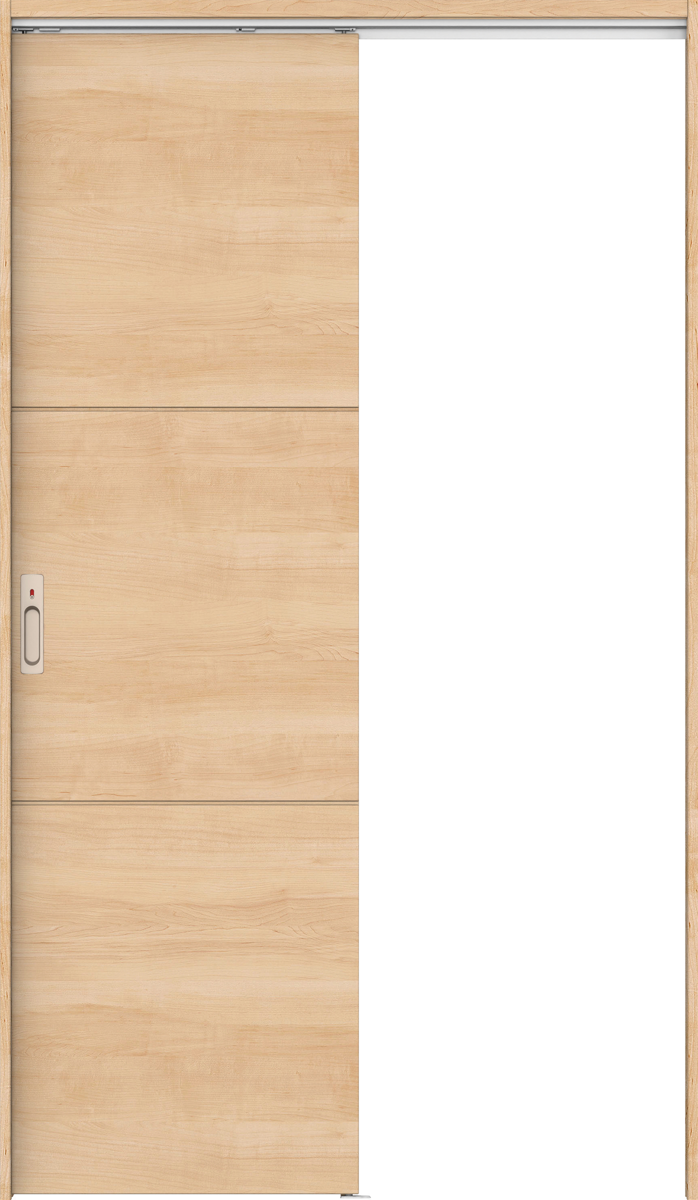 リビングドア　イエリア　吊戸・片引　扉セット　Ｕ４デザイン　１１８３幅用　２０００高　〈ミルベージュ柄〉　左右兼用　カマ錠付　表示錠　ラクラクローズ付用