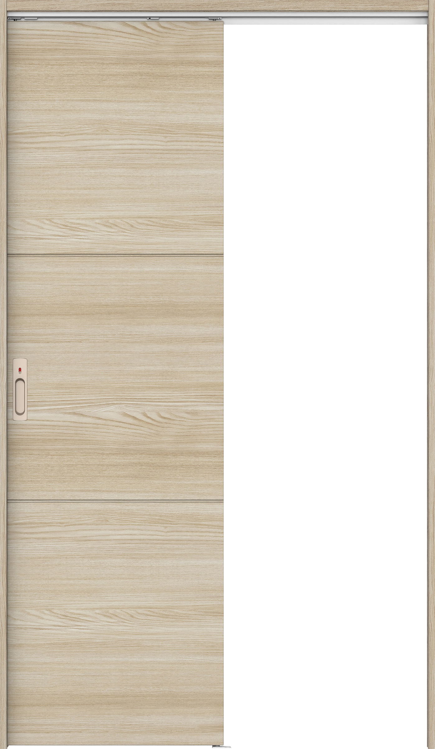 リビングドア　イエリア　吊戸・片引　扉セット　Ｕ４デザイン　１１８３幅用　２０００高　〈ソフトグレージュ柄〉　左右兼用　カマ錠付　表示錠　ラクラクローズ付用