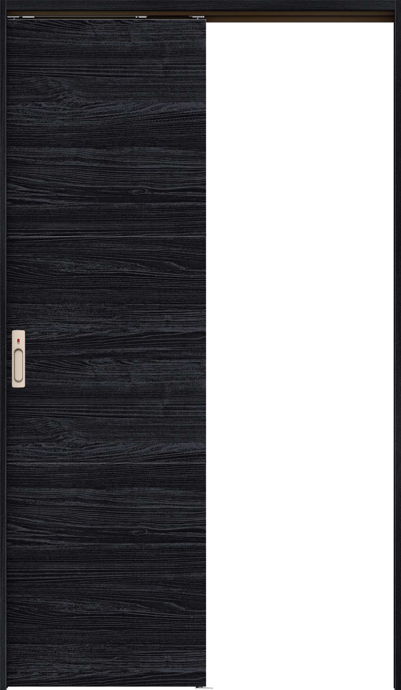 リビングドア　イエリア　吊戸・片引　扉セット　Ｕ４デザイン　１１８３幅用　２０００高　〈モスブラック柄〉　左右兼用　カマ錠付　表示錠　ラクラクローズ付用