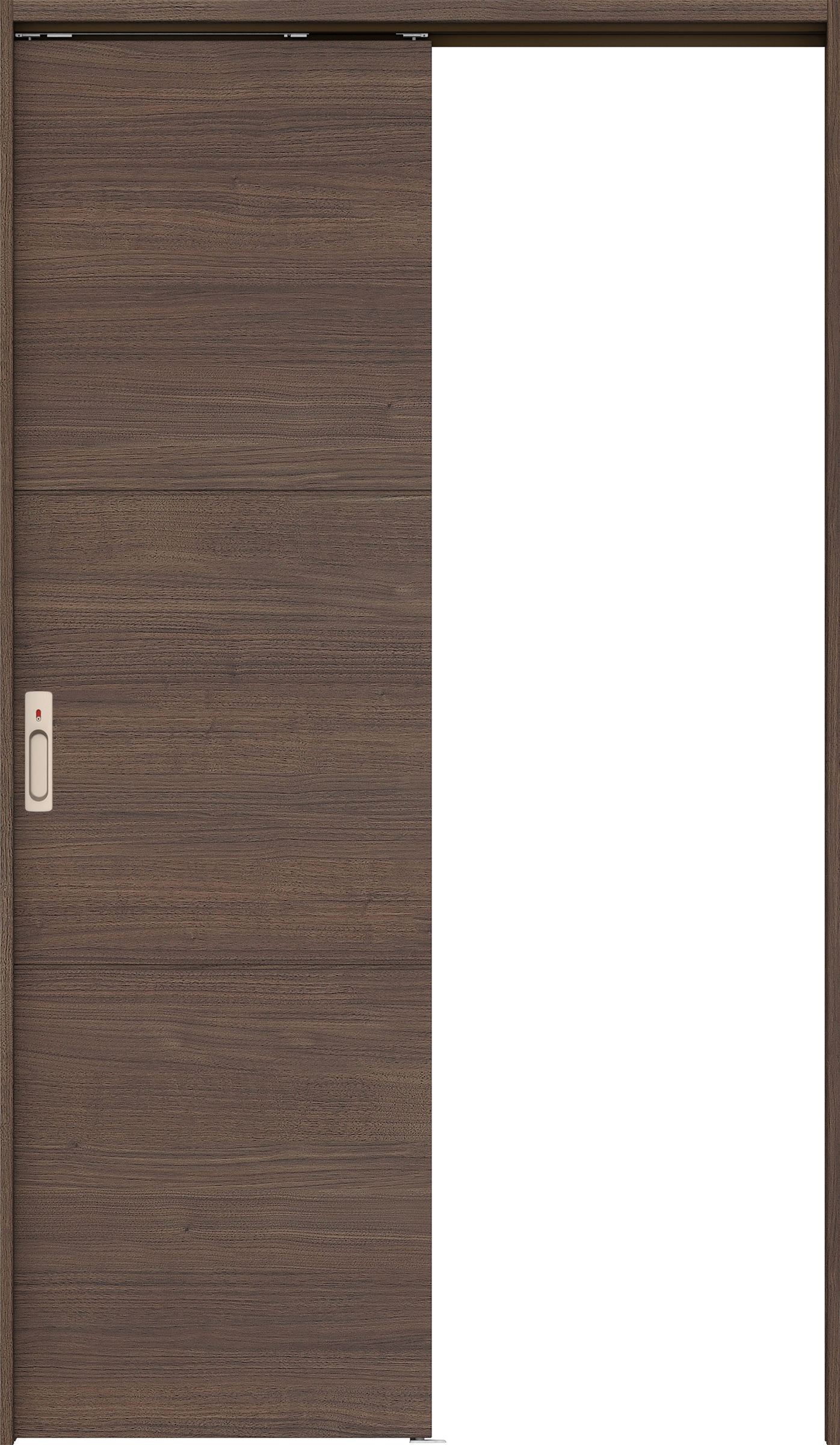 リビングドア　イエリア　吊戸・片引　扉セット　Ｕ４デザイン　１１８３幅用　２０００高　〈ダルブラウン柄〉　左右兼用　カマ錠付　表示錠　ラクラクローズ付用