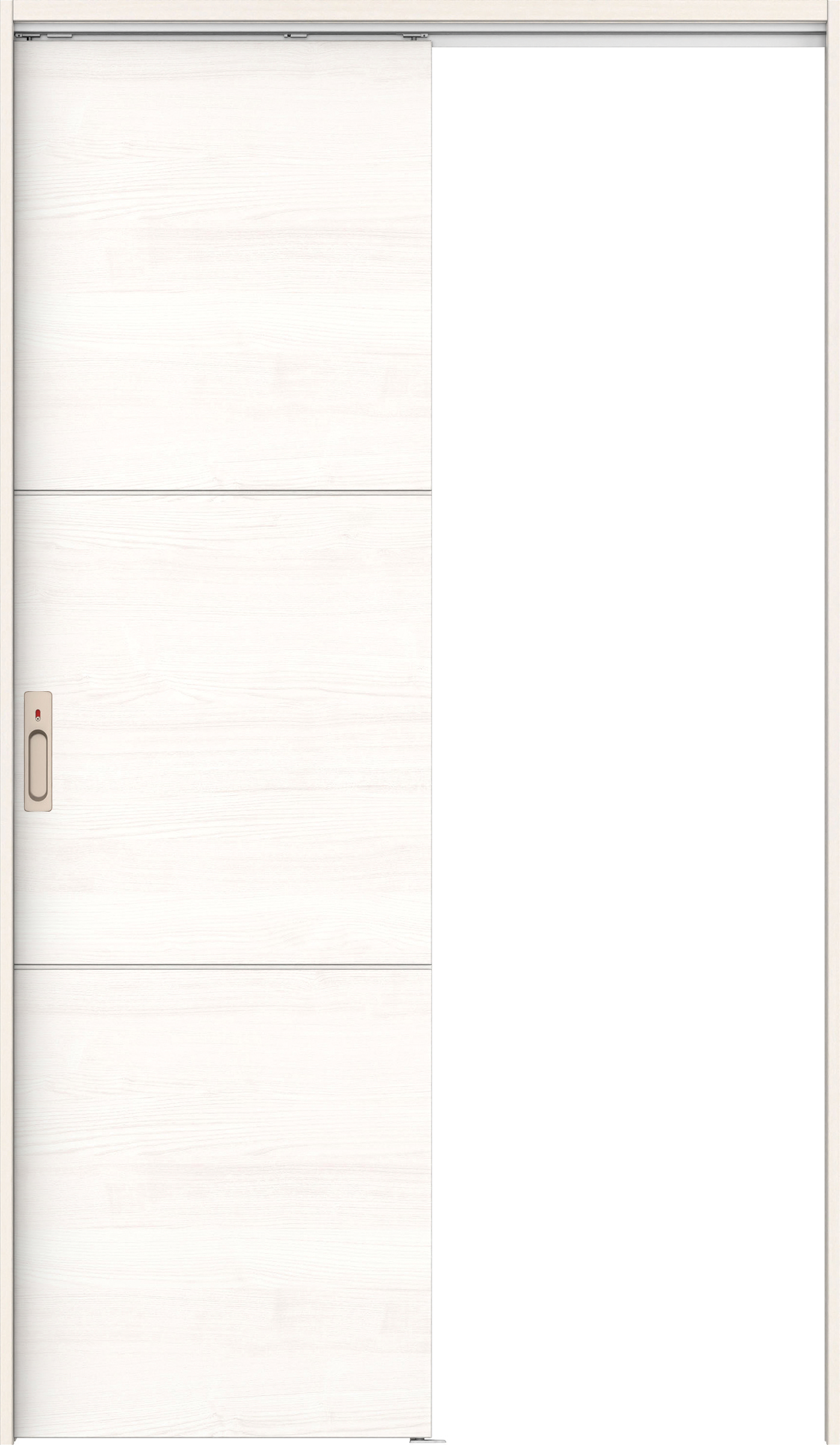 リビングドア　イエリア　吊戸・片引　扉セット　Ｕ４デザイン　１１８３幅用　２０００高　〈ネオホワイト柄〉　左右兼用　カマ錠付　表示錠　ラクラクローズ付用