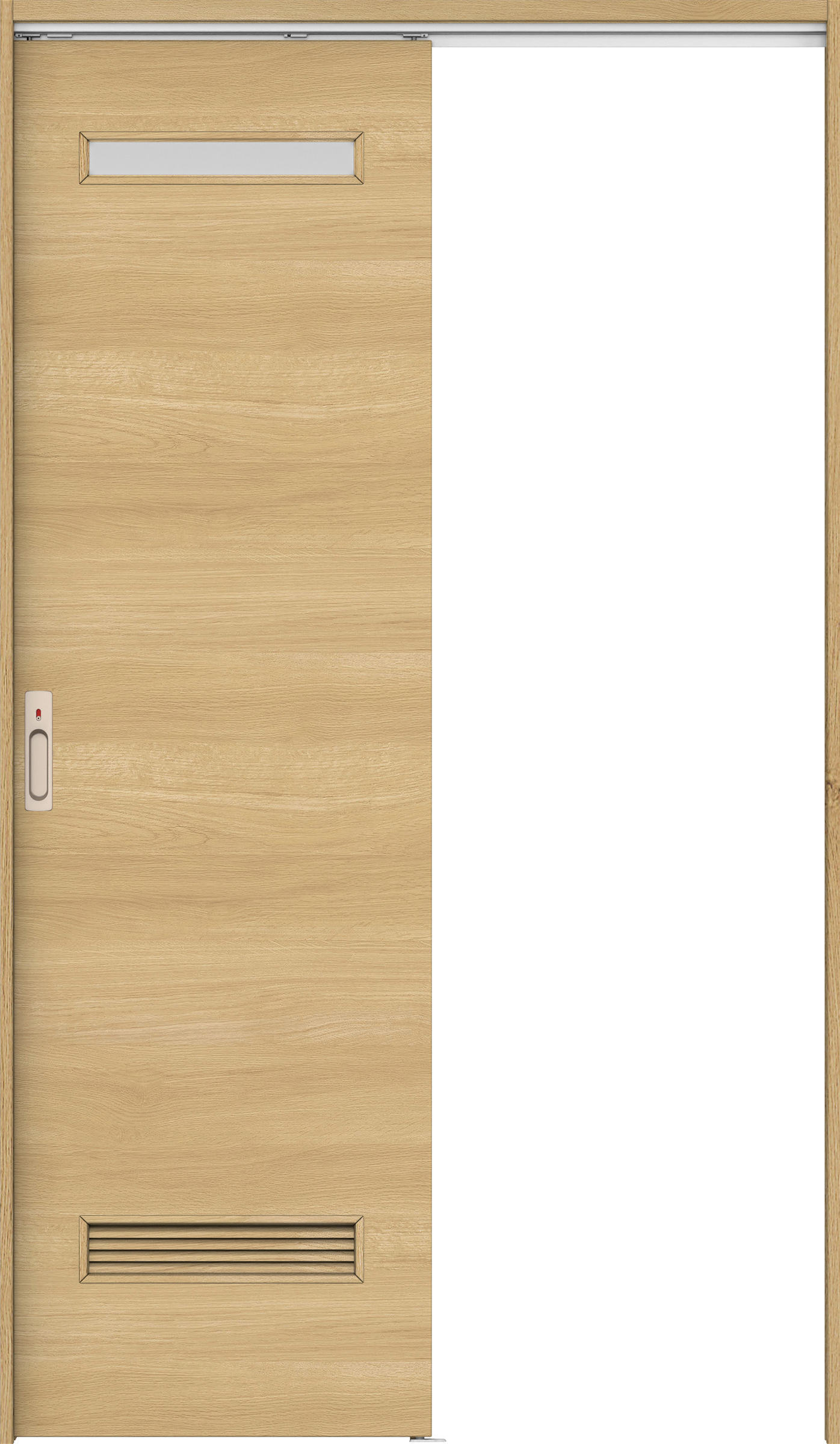 リビングドア　イエリア　吊戸・片引　扉セット　Ｙ８デザイン　１３１５幅用　２０００高　〈ライトオーカー柄〉　左右兼用　カマ錠付　表示錠　ラクラクローズ付用