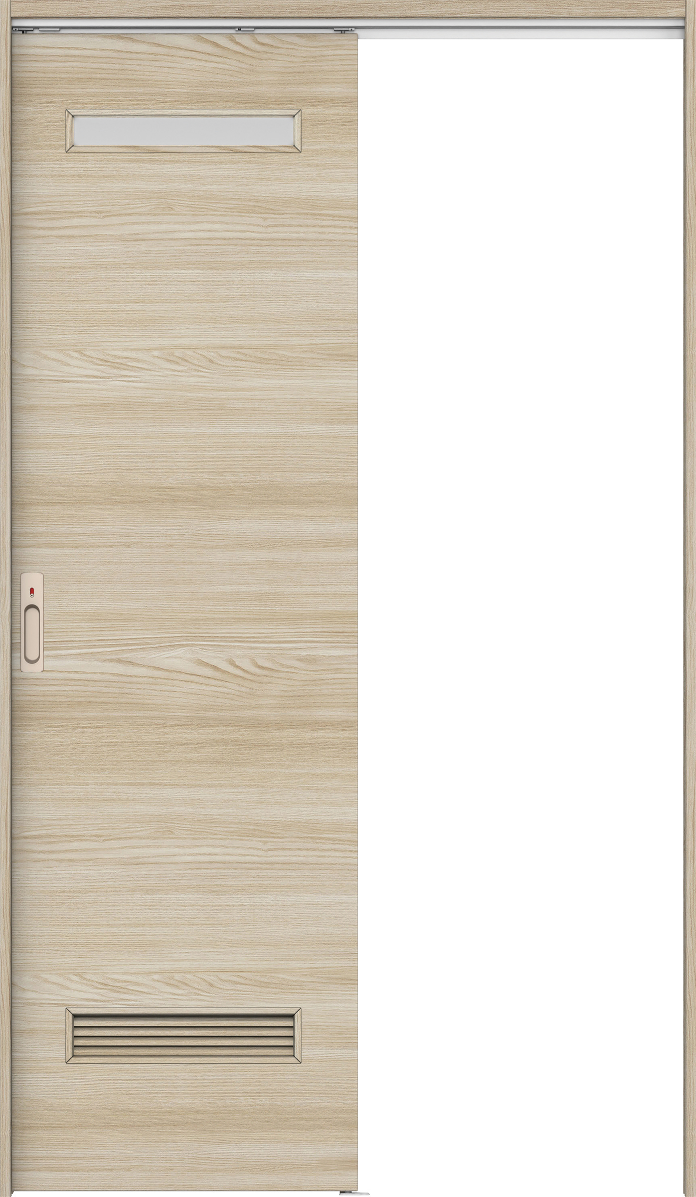 リビングドア　イエリア　吊戸・片引　扉セット　Ｙ８デザイン　１３１５幅用　２０００高　〈ソフトグレージュ柄〉　左右兼用　カマ錠付　表示錠　ラクラクローズ付用