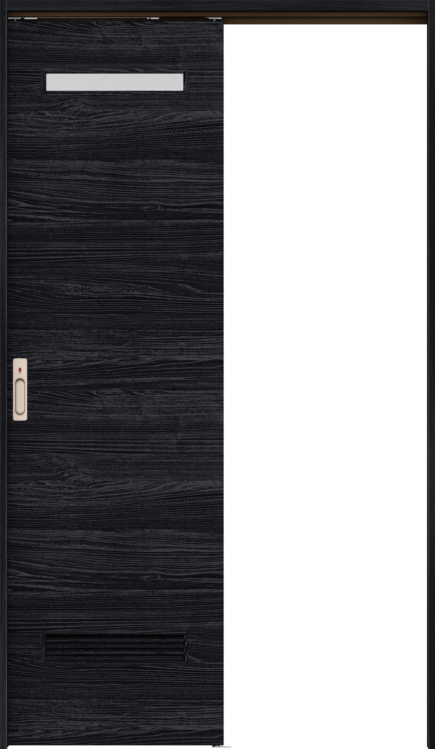 リビングドア　イエリア　吊戸・片引　扉セット　Ｙ８デザイン　１３１５幅用　２０００高　〈モスブラック柄〉　左右兼用　カマ錠付　表示錠　ラクラクローズ付用