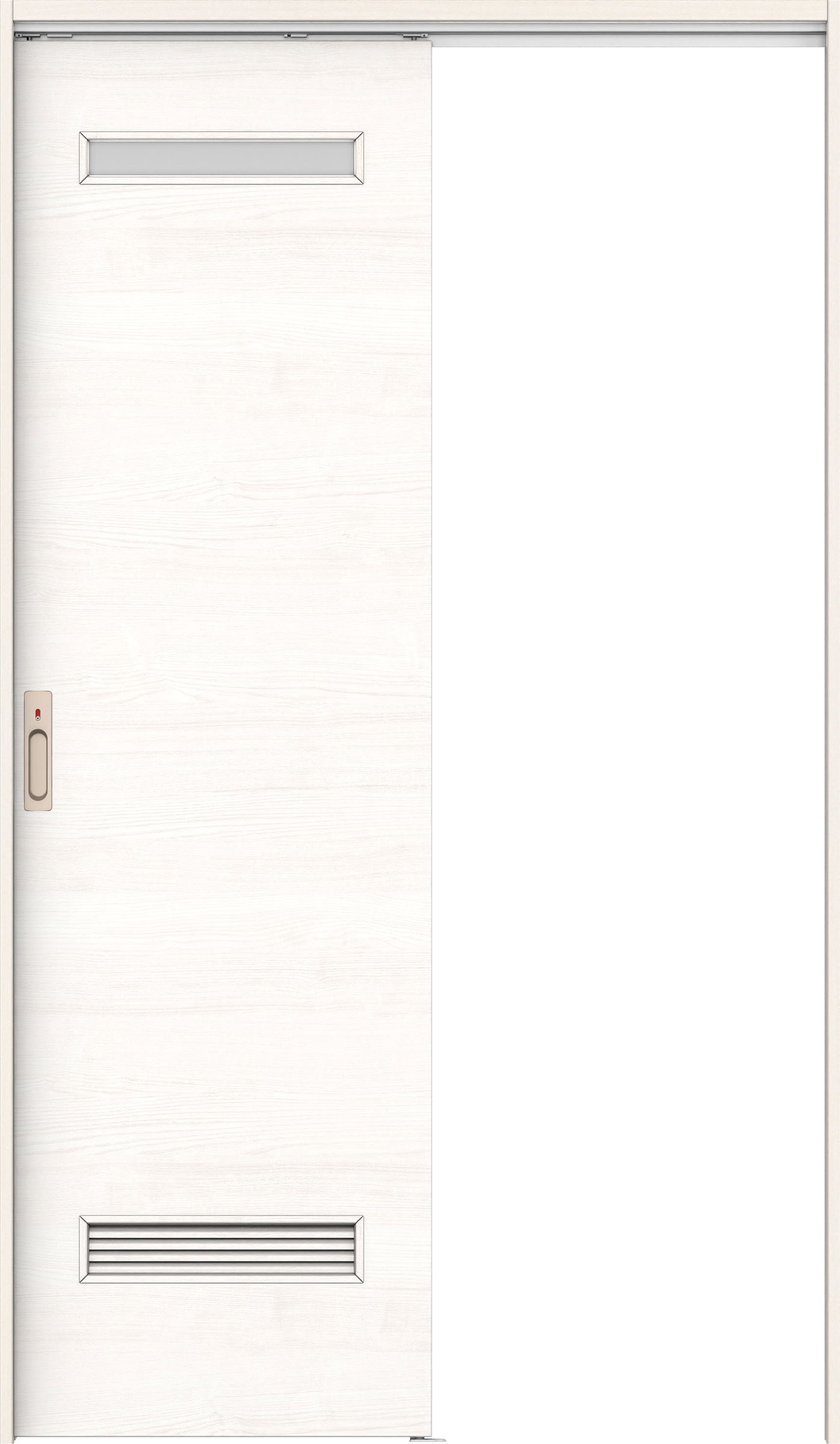 リビングドア　イエリア　吊戸・片引　扉セット　Ｙ８デザイン　１３１５幅用　２０００高　〈ネオホワイト柄〉　左右兼用　カマ錠付　表示錠　ラクラクローズ付用