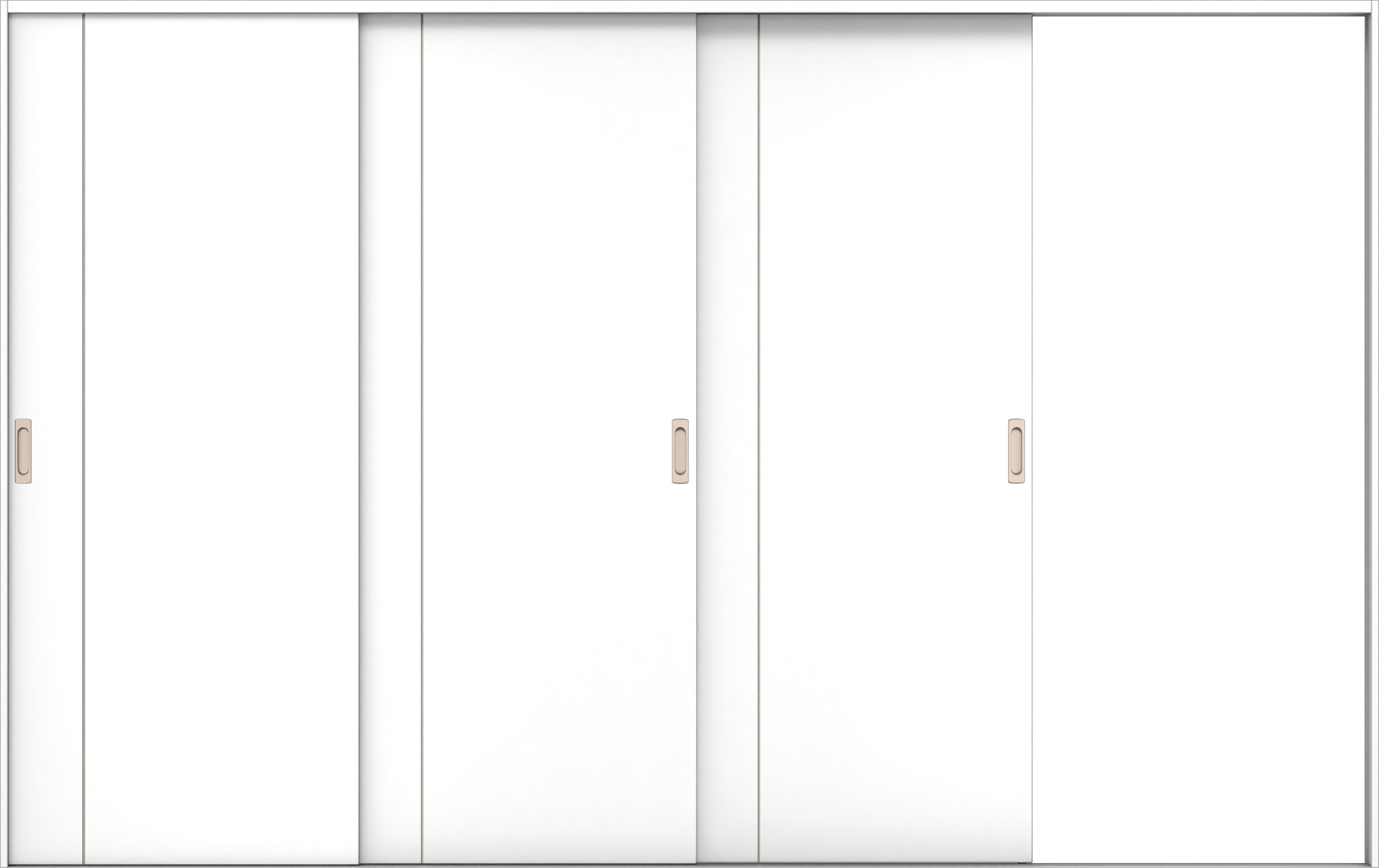 リビングドア　イエリア　引戸・３枚片引　扉セット　Ｄ３デザイン　３２２９幅用　２０００高　〈パウダーホワイト柄〉　右引用　錠なし　ラクラクローズ付