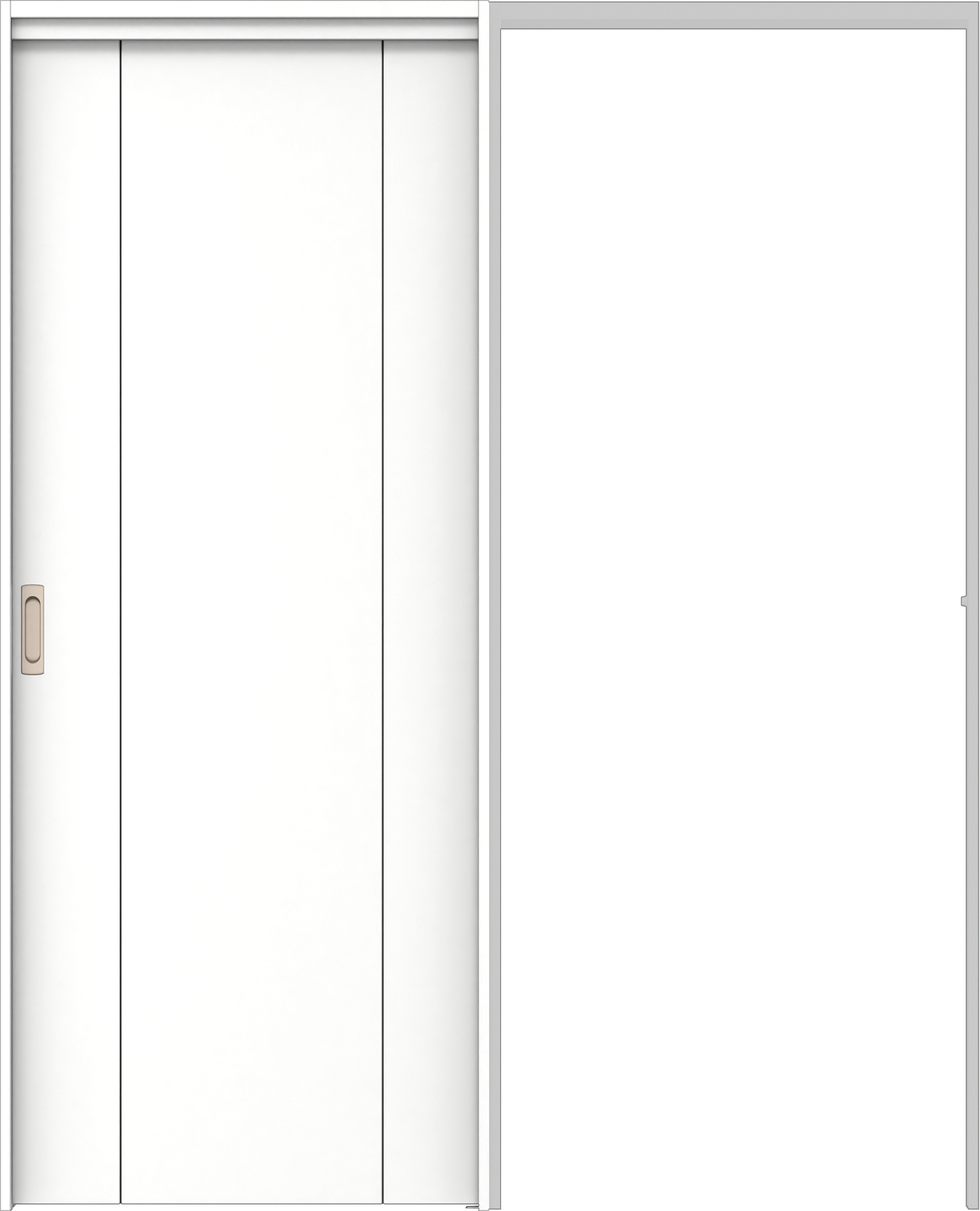 リビングドア　イエリア　吊戸・引込　扉セット　１Ｐデザイン　１６４５幅用　２０００高　〈パウダーホワイト柄〉　左右兼用　錠なし　ラクラクローズ付用