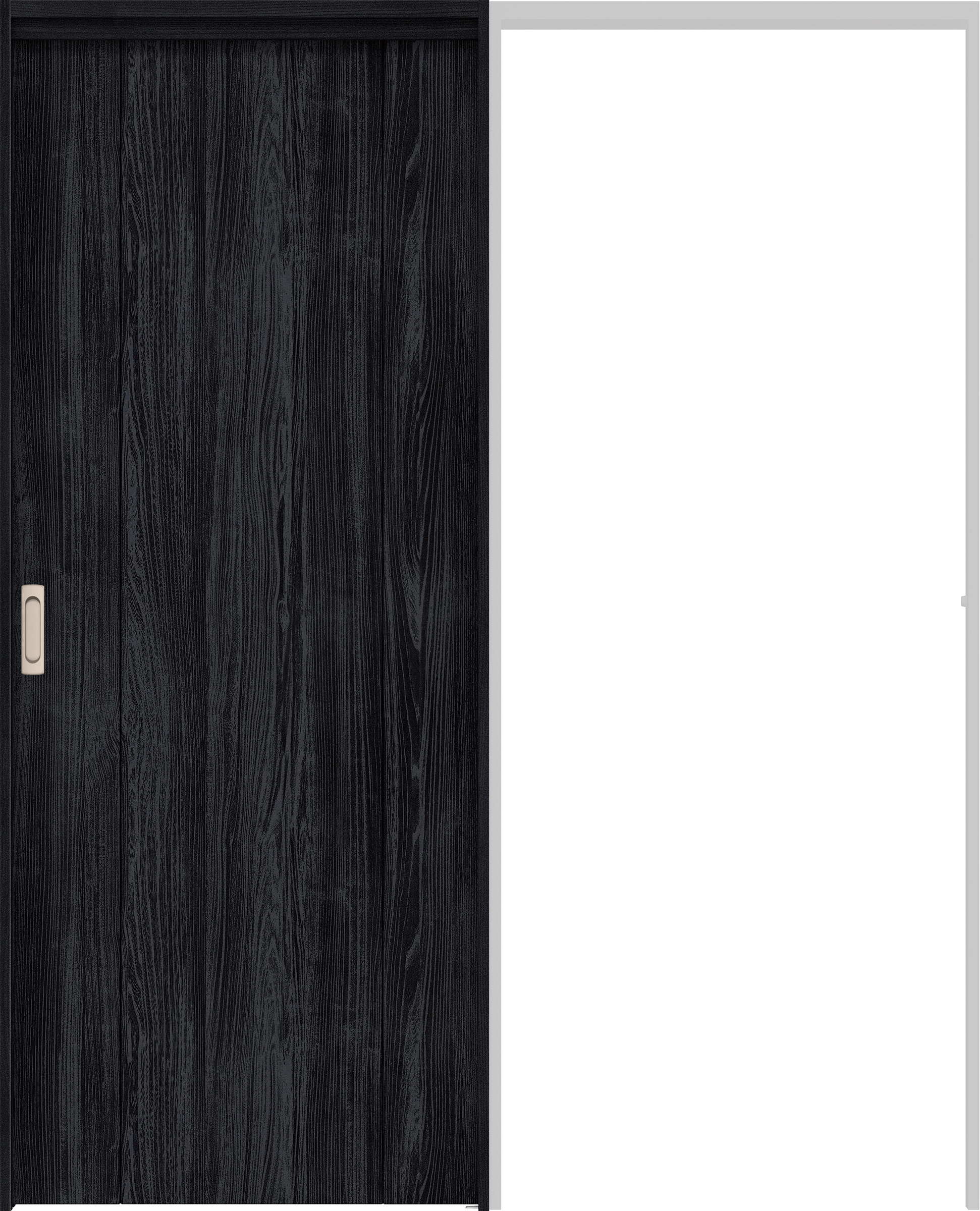 リビングドア　イエリア　吊戸・引込　扉セット　１Ｐデザイン　１６４５幅用　２０００高　〈モスブラック柄〉　左右兼用　錠なし　ラクラクローズ付用