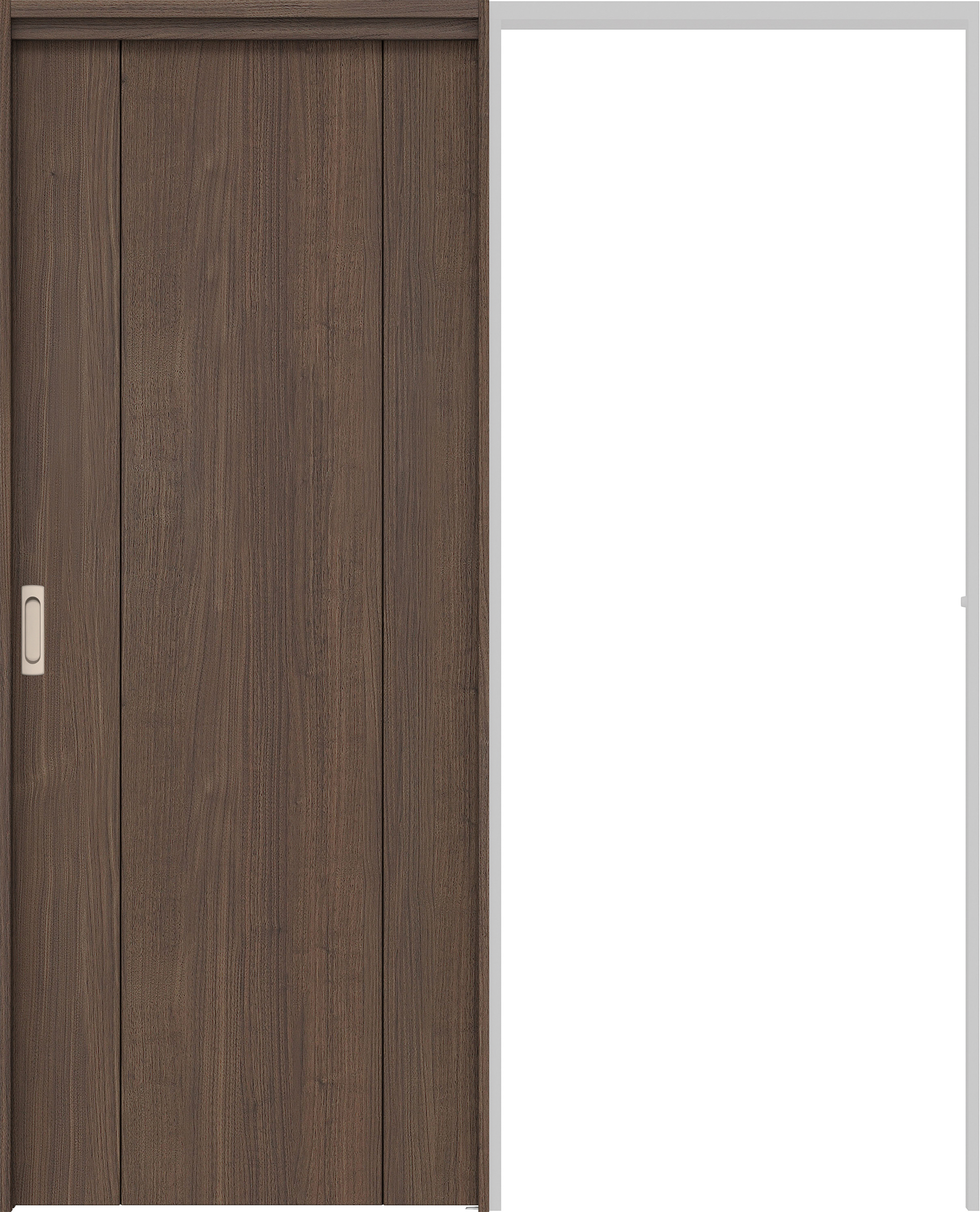 リビングドア　イエリア　吊戸・引込　扉セット　１Ｐデザイン　１６４５幅用　２０００高　〈ダルブラウン柄〉　左右兼用　錠なし　ラクラクローズ付用