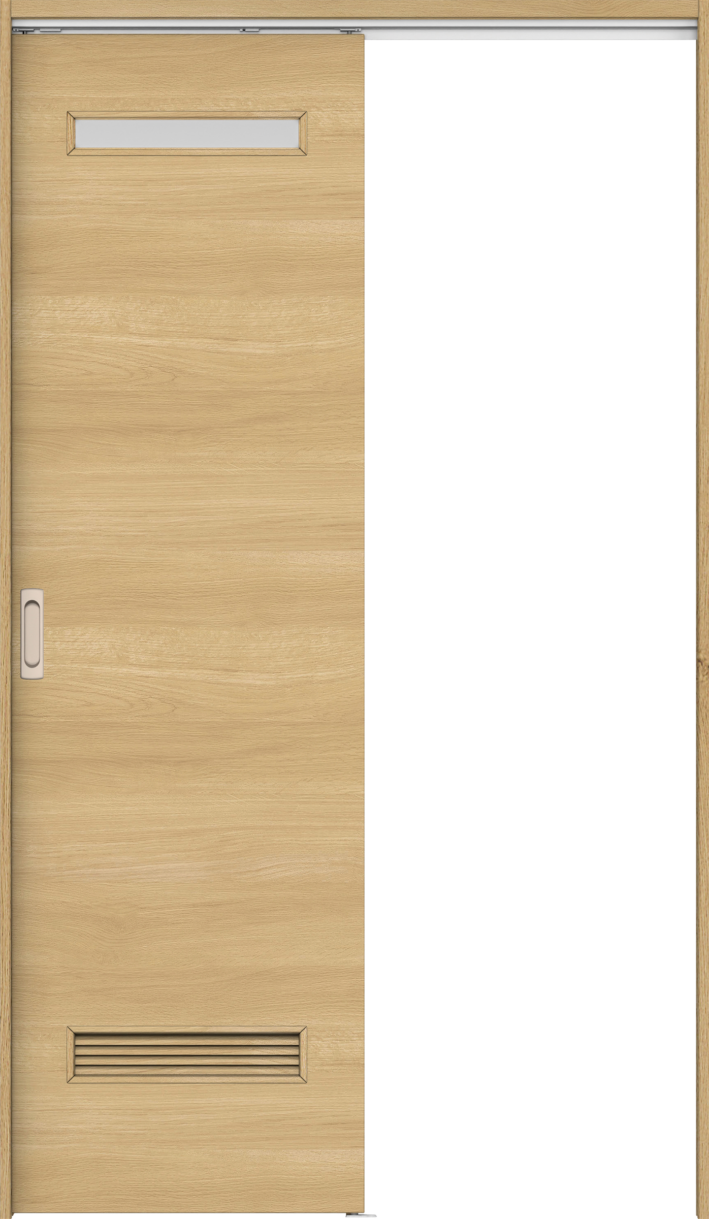 リビングドア　イエリア　吊戸・片引　扉セット　Ｙ８デザイン　１３１５幅用　２０００高　〈ライトオーカー柄〉　左右兼用　錠なし　ラクラクローズ付用