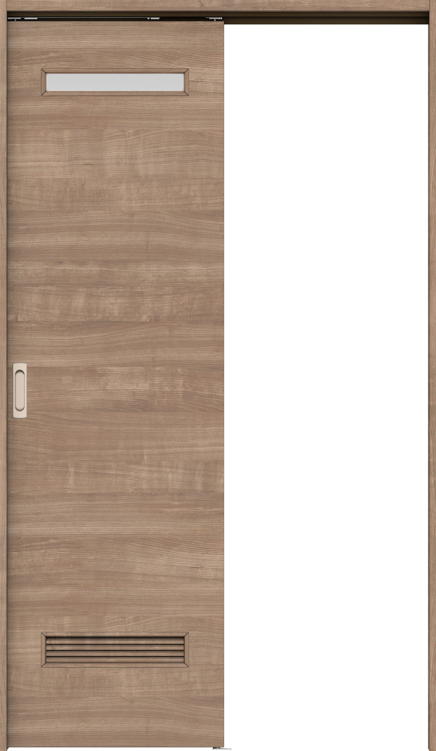 リビングドア　イエリア　吊戸・片引　扉セット　Ｙ８デザイン　１３１５幅用　２０００高　〈トープグレー柄〉　左右兼用　錠なし　ラクラクローズ付用