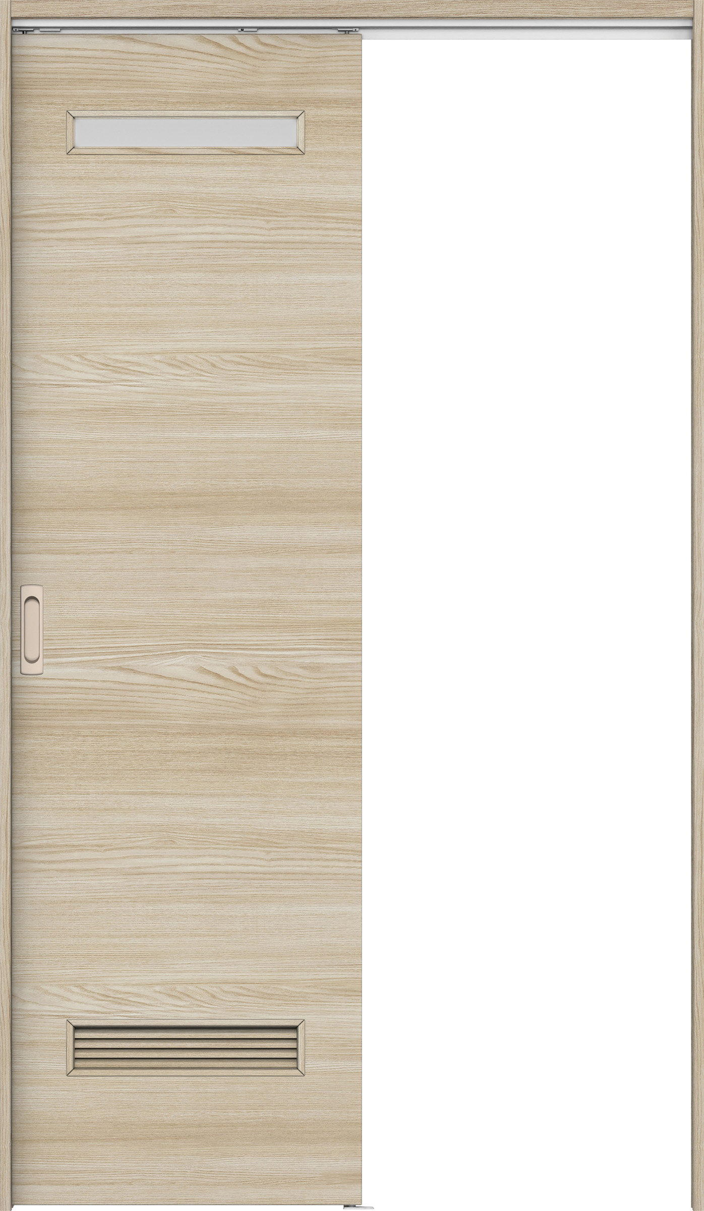 リビングドア　イエリア　吊戸・片引　扉セット　Ｙ８デザイン　１３１５幅用　２０００高　〈ソフトグレージュ柄〉　左右兼用　錠なし　ラクラクローズ付用