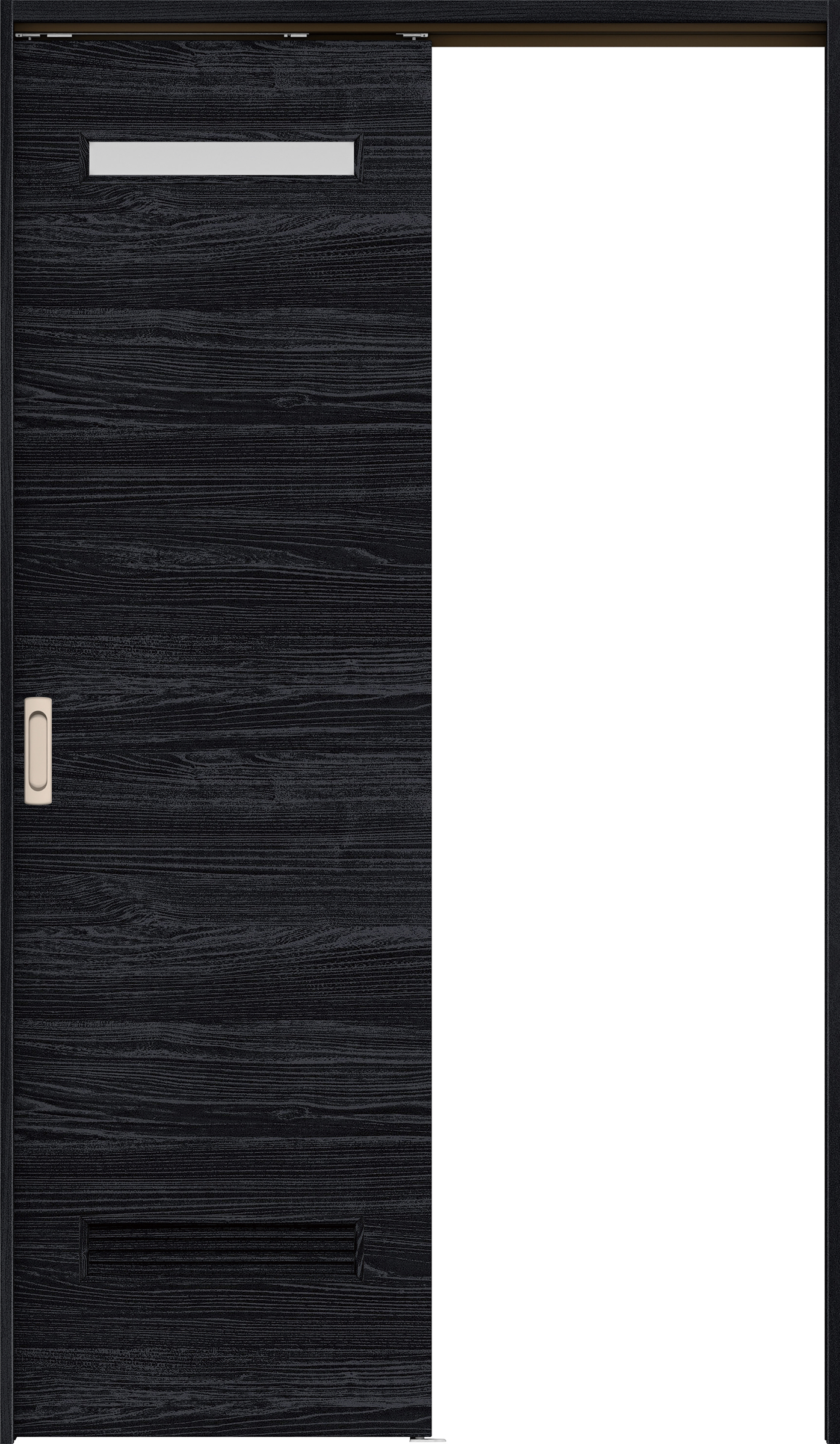 リビングドア　イエリア　吊戸・片引　扉セット　Ｙ８デザイン　１３１５幅用　２０００高　〈モスブラック柄〉　左右兼用　錠なし　ラクラクローズ付用