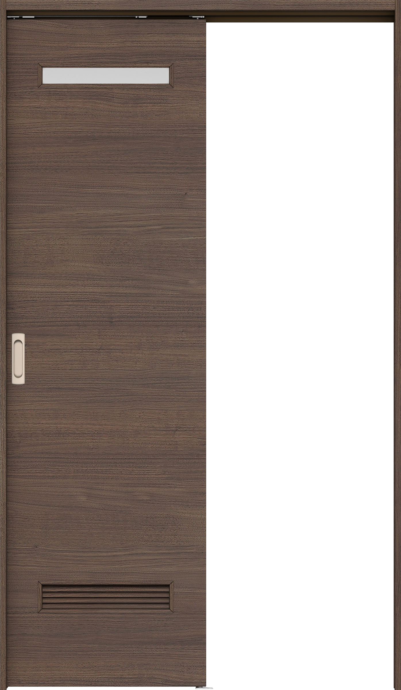 リビングドア　イエリア　吊戸・片引　扉セット　Ｙ８デザイン　１３１５幅用　２０００高　〈ダルブラウン柄〉　左右兼用　錠なし　ラクラクローズ付用