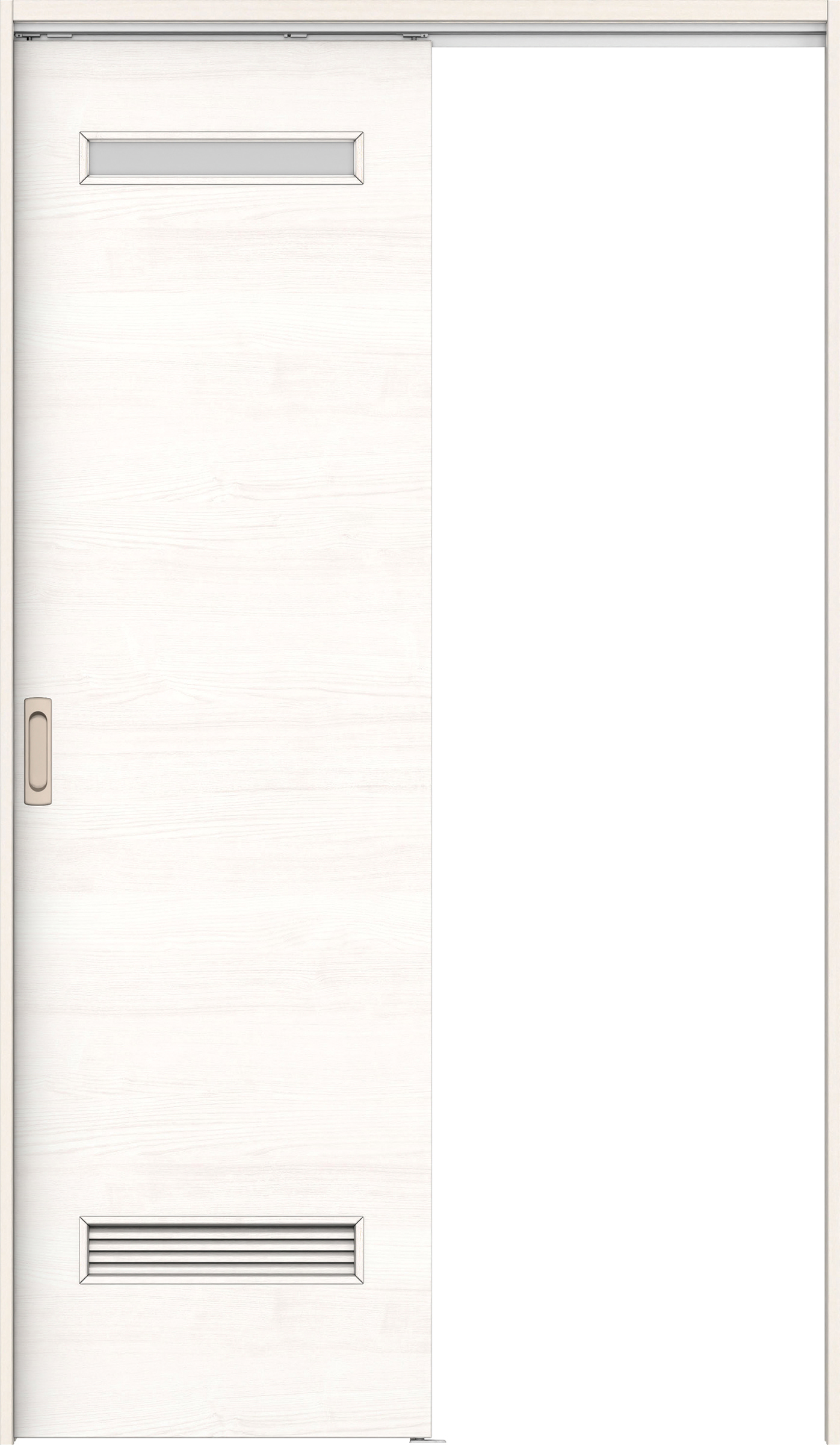 リビングドア　イエリア　吊戸・片引　扉セット　Ｙ８デザイン　１３１５幅用　２０００高　〈ネオホワイト柄〉　左右兼用　錠なし　ラクラクローズ付用