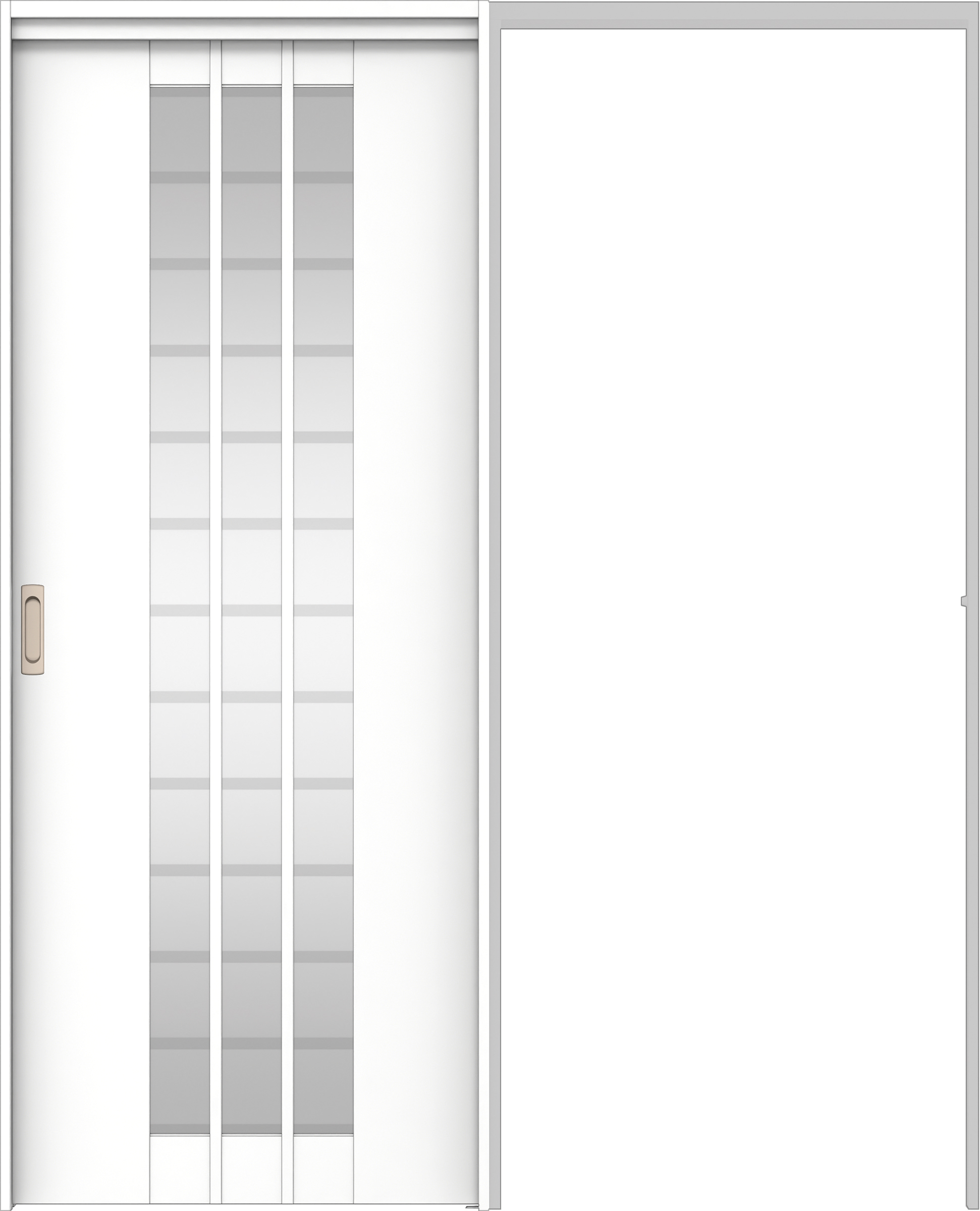 リビングドア　イエリア　吊戸・引込　扉セット　４Ｓデザイン　１６４５幅用　２０００高　〈パウダーホワイト柄〉　左右兼用　錠なし　ラクラクローズ付用
