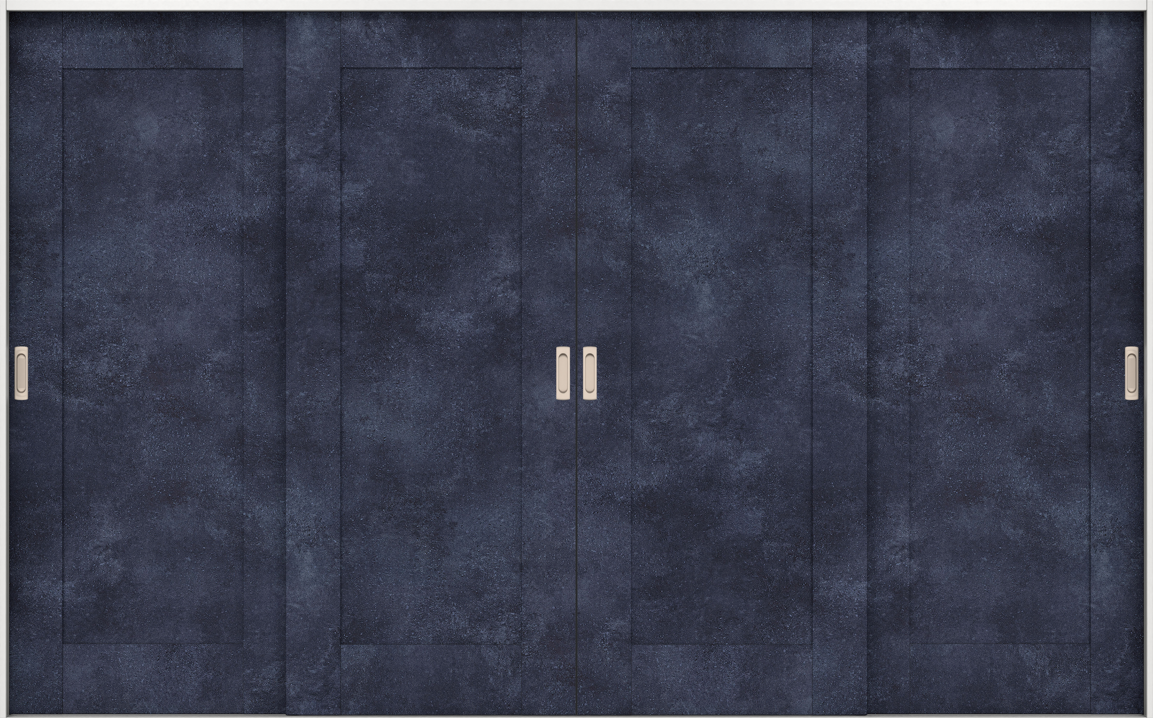 リビングドア　イエリア　引戸・４枚引違　扉セット　３８デザイン　３２６６幅用　２０００高　〈コバルトブルー柄〉　左右兼用　錠なし　ラクラクローズ付