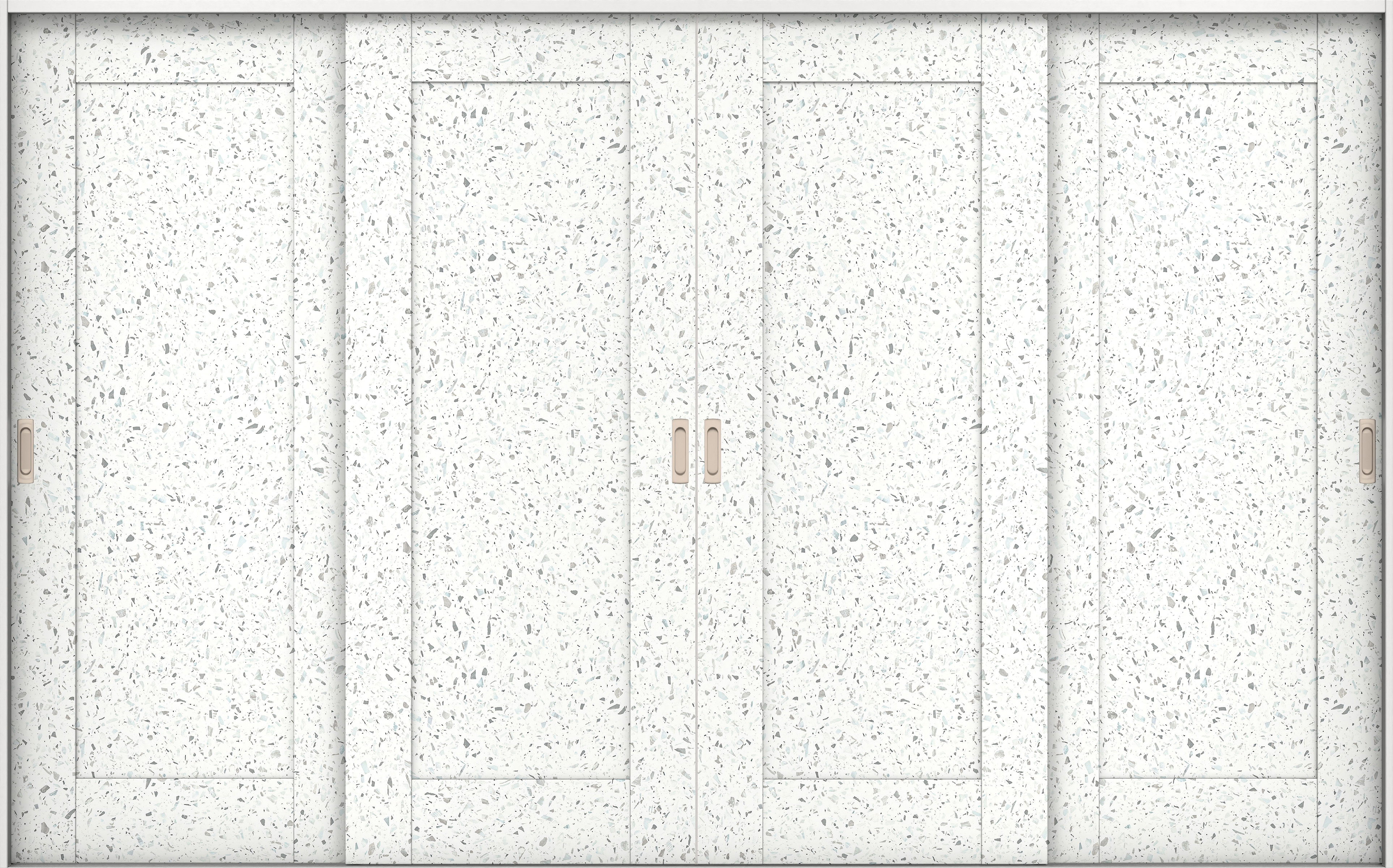 リビングドア　イエリア　引戸・４枚引違　扉セット　３８デザイン　３２６６幅用　２０００高　〈テラゾホワイト柄〉　左右兼用　錠なし　ラクラクローズ付