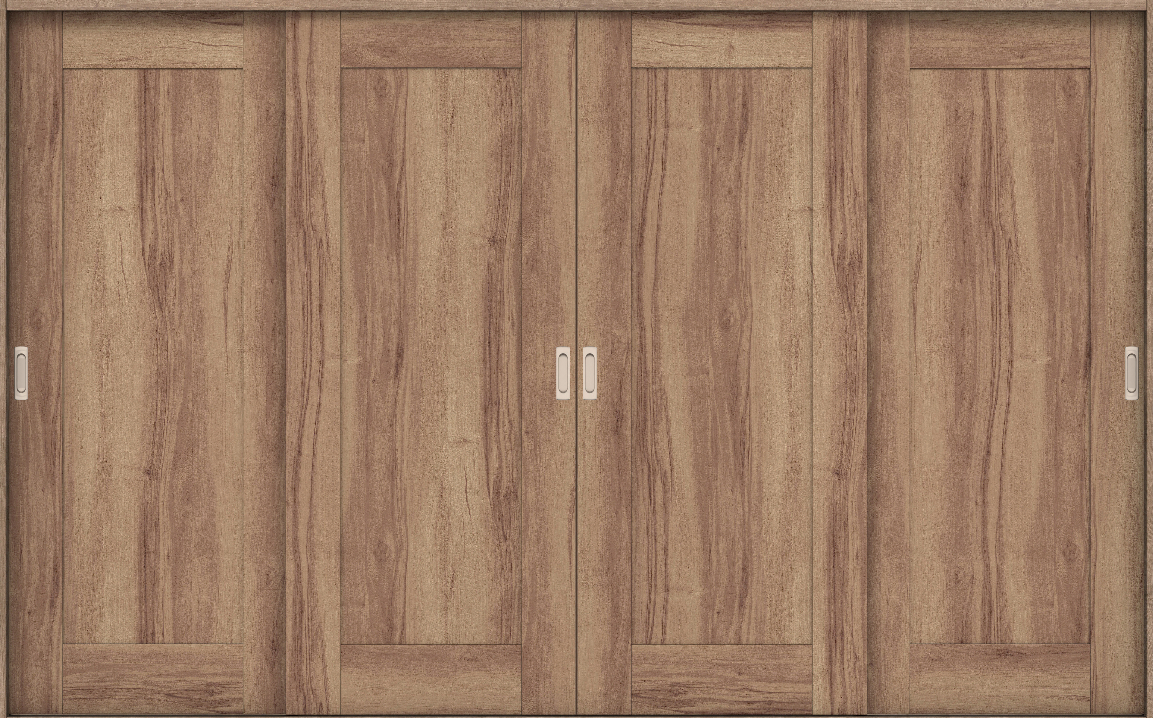 リビングドア　イエリア　引戸・４枚引違　扉セット　３８デザイン　３２６６幅用　２０００高　〈バームブラウン柄〉　左右兼用　錠なし　ラクラクローズ付