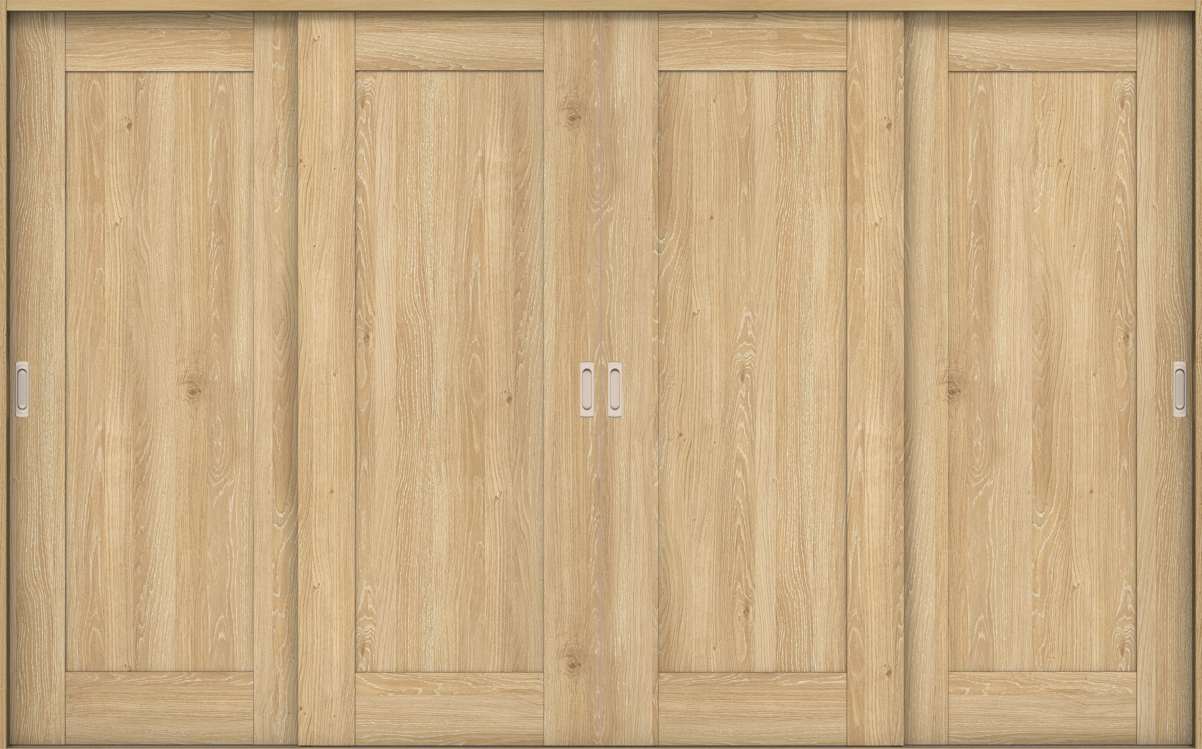 リビングドア　イエリア　引戸・４枚引違　扉セット　３８デザイン　３２６６幅用　２０００高　〈ミルキーオーカー柄〉　左右兼用　錠なし　ラクラクローズ付