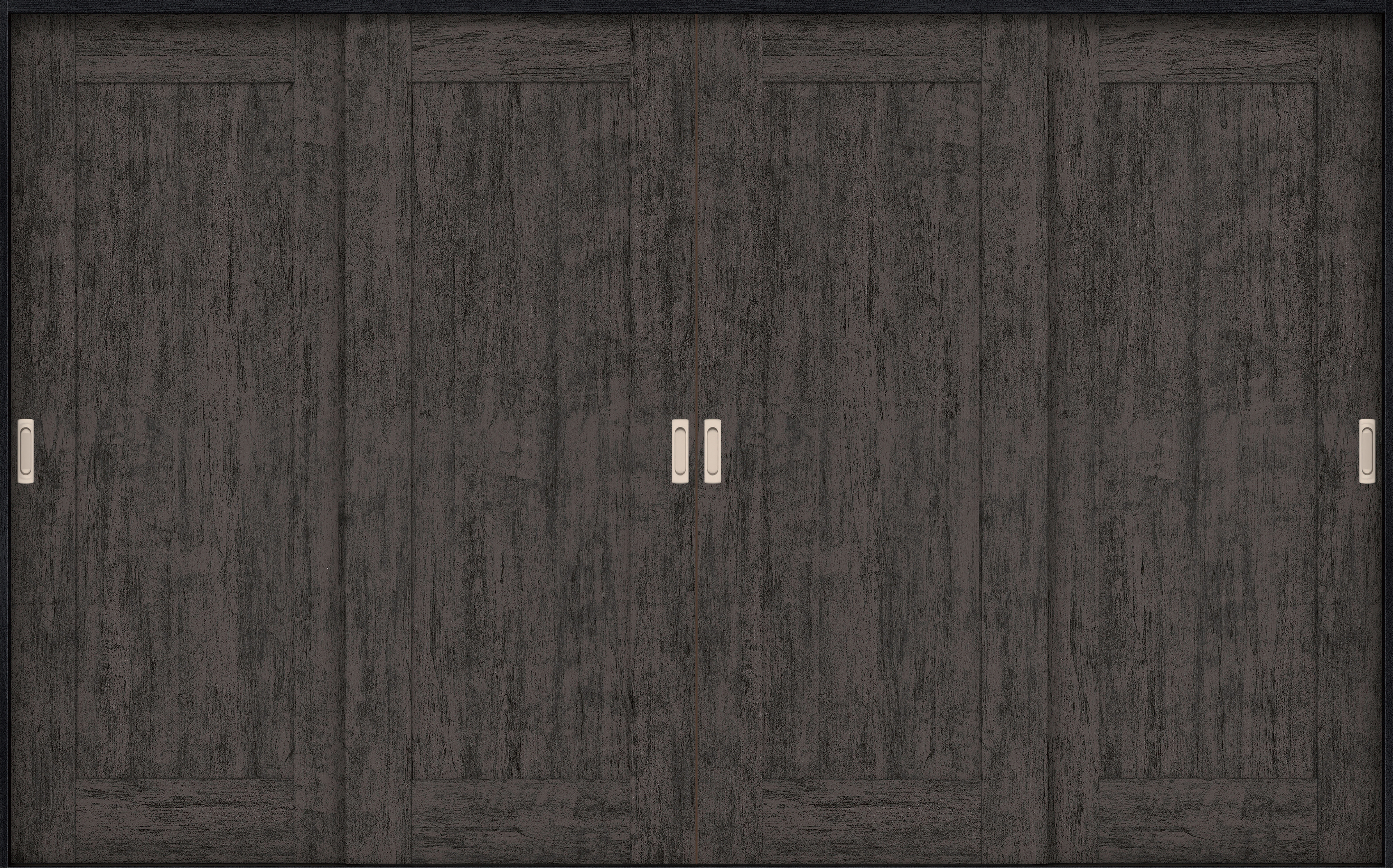 リビングドア　イエリア　引戸・４枚引違　扉セット　３８デザイン　３２６６幅用　２０００高　〈ドライブラック柄〉　左右兼用　錠なし　ラクラクローズ付