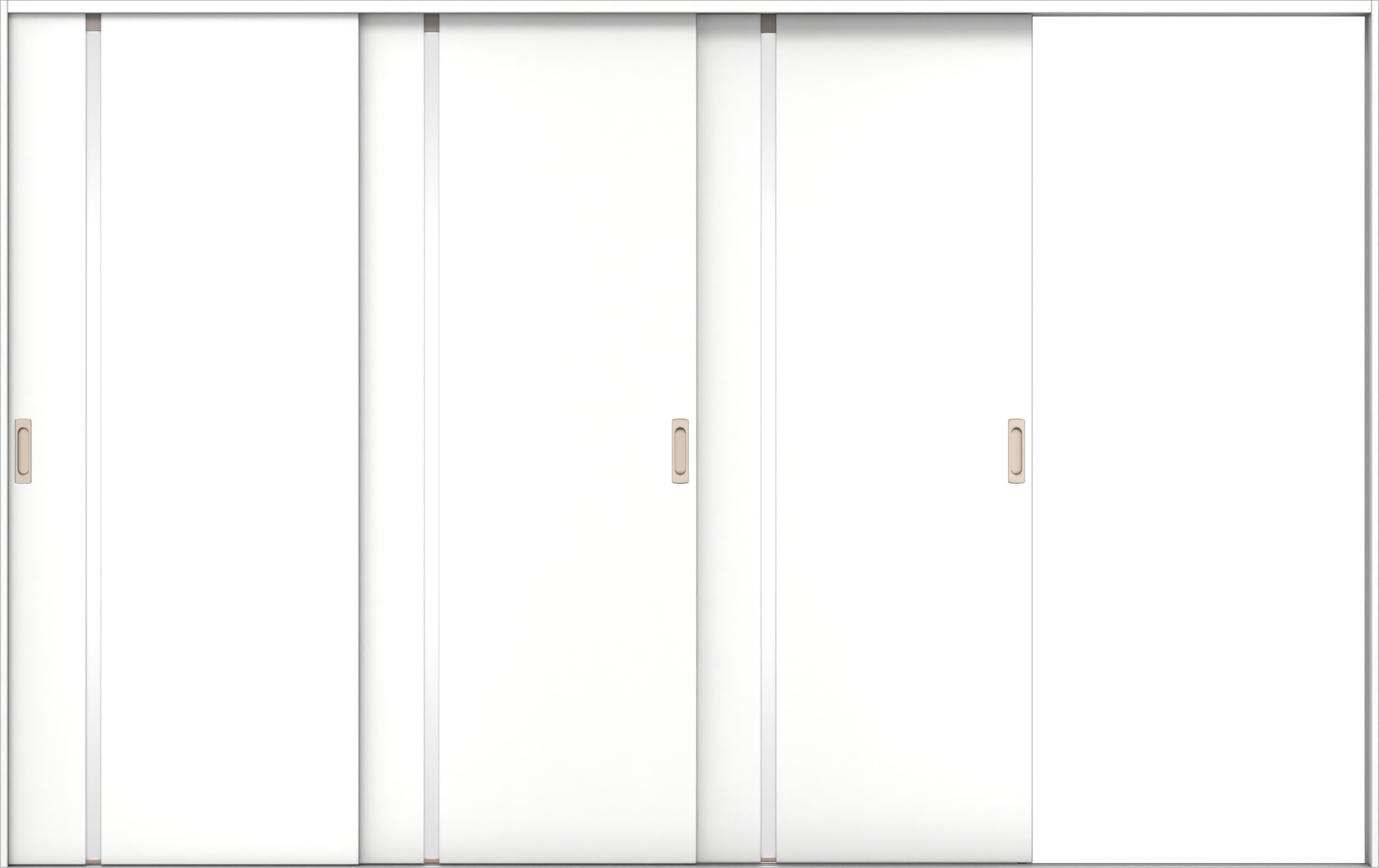 リビングドア　イエリア　引戸・３枚片引　扉セット　Ｌ９デザイン　３２２９幅用　２０００高　〈パウダーホワイト柄〉　右引用　錠なし　ラクラクローズ付