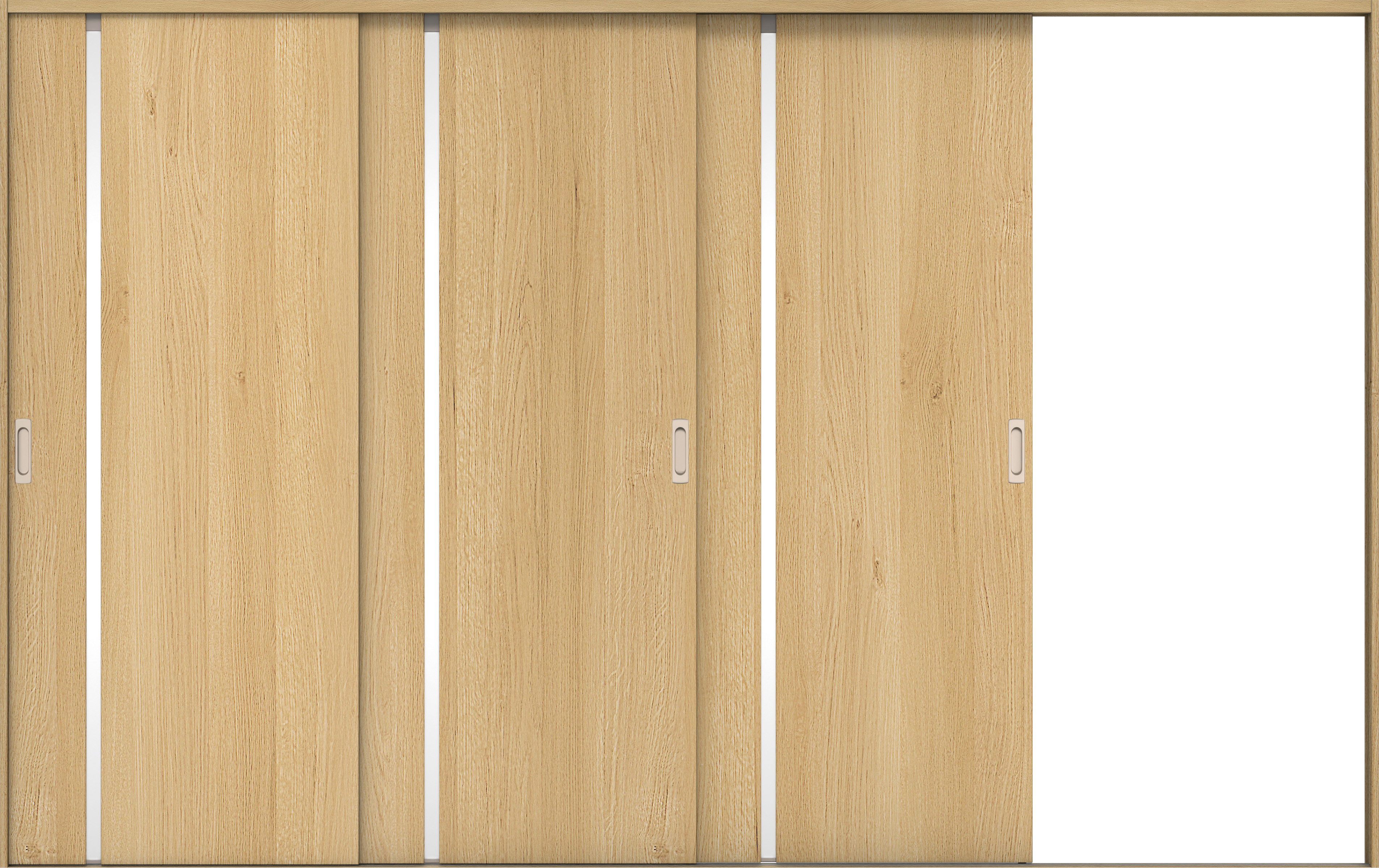 リビングドア　イエリア　引戸・３枚片引　扉セット　Ｌ９デザイン　３２２９幅用　２０００高　〈ライトオーカー柄〉　右引用　錠なし　ラクラクローズ付