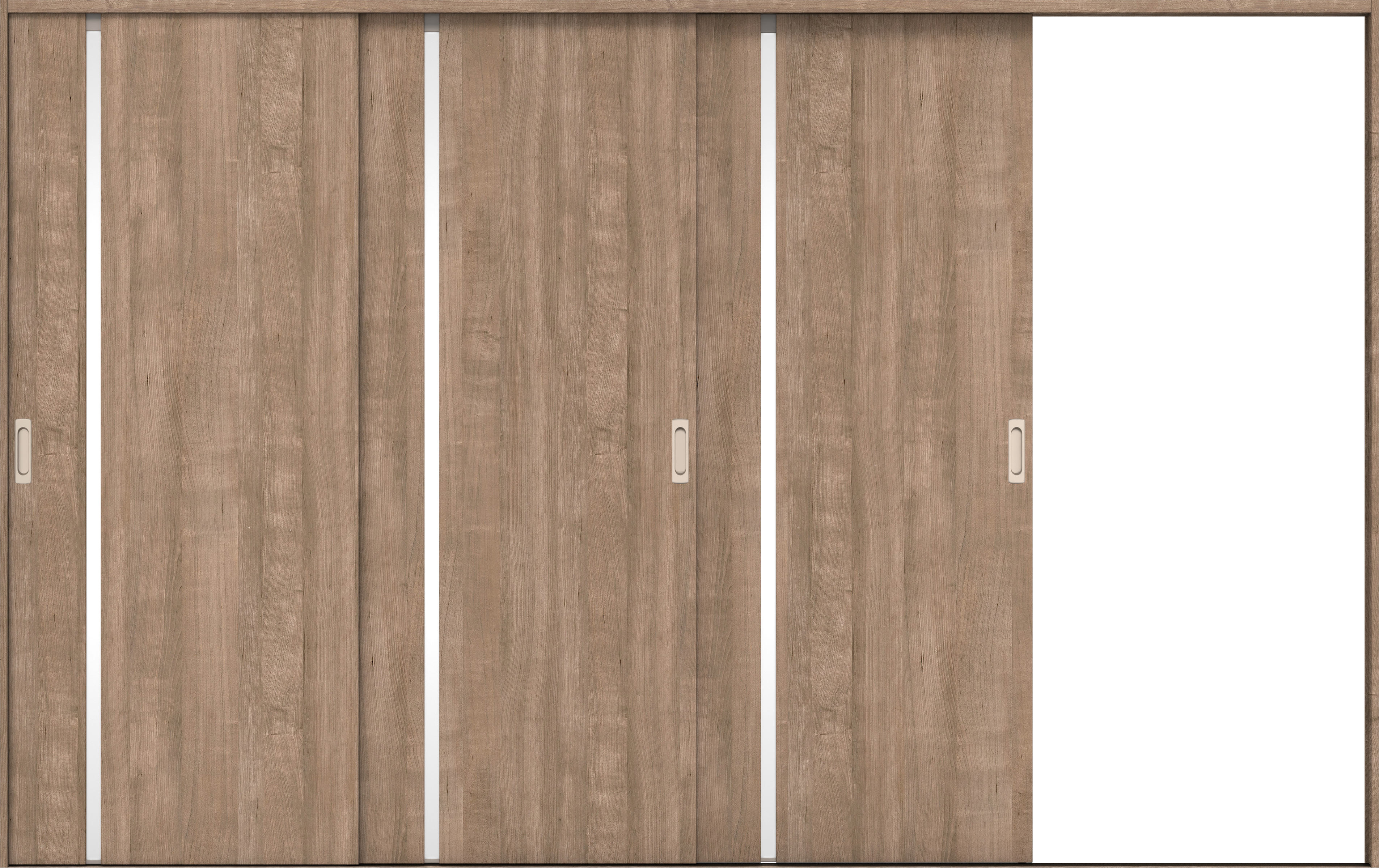 リビングドア　イエリア　引戸・３枚片引　扉セット　Ｌ９デザイン　３２２９幅用　２０００高　〈トープグレー柄〉　右引用　錠なし　ラクラクローズ付