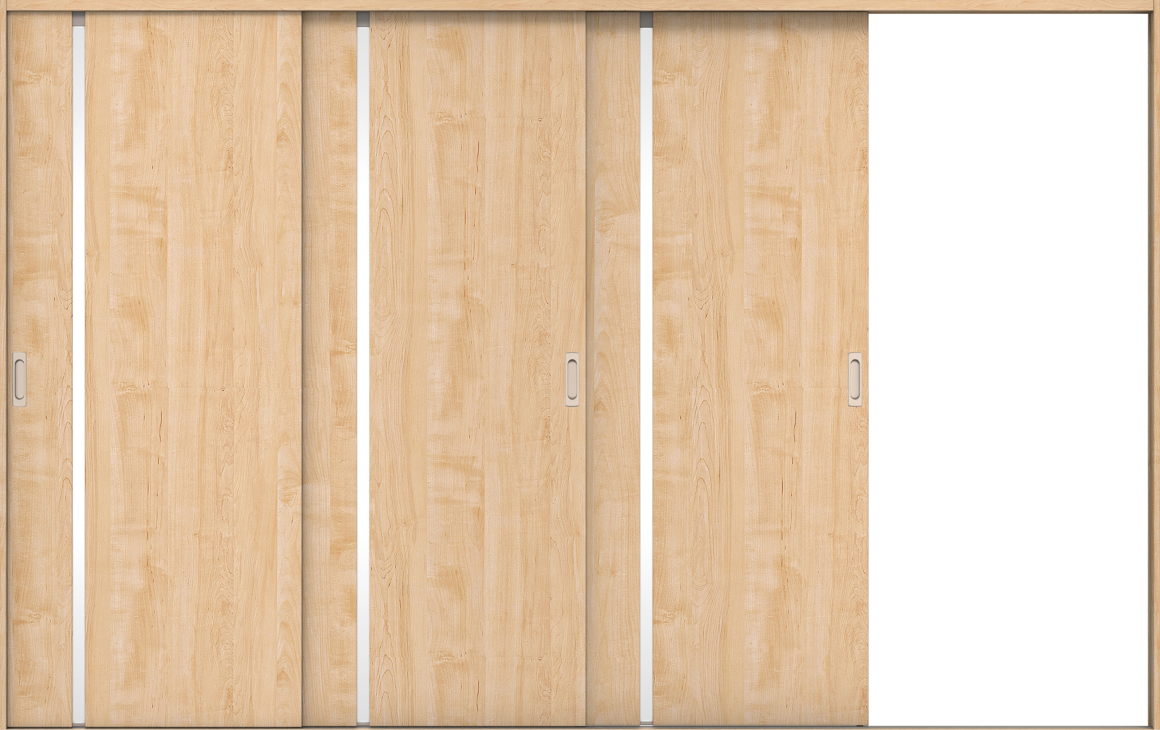 リビングドア　イエリア　引戸・３枚片引　扉セット　Ｌ９デザイン　３２２９幅用　２０００高　〈ミルベージュ柄〉　右引用　錠なし　ラクラクローズ付