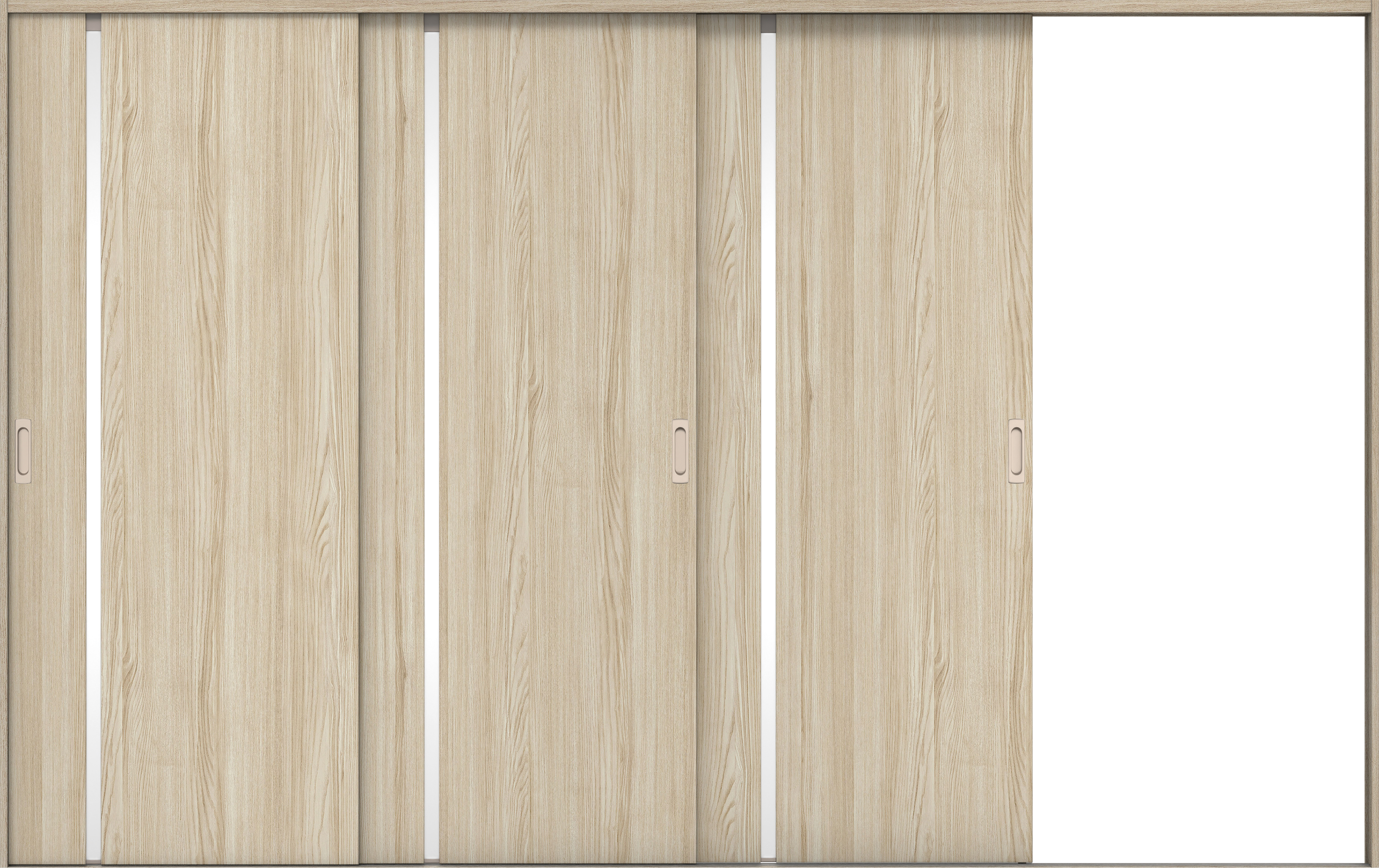 リビングドア　イエリア　引戸・３枚片引　扉セット　Ｌ９デザイン　３２２９幅用　２０００高　〈ソフトグレージュ柄〉　右引用　錠なし　ラクラクローズ付