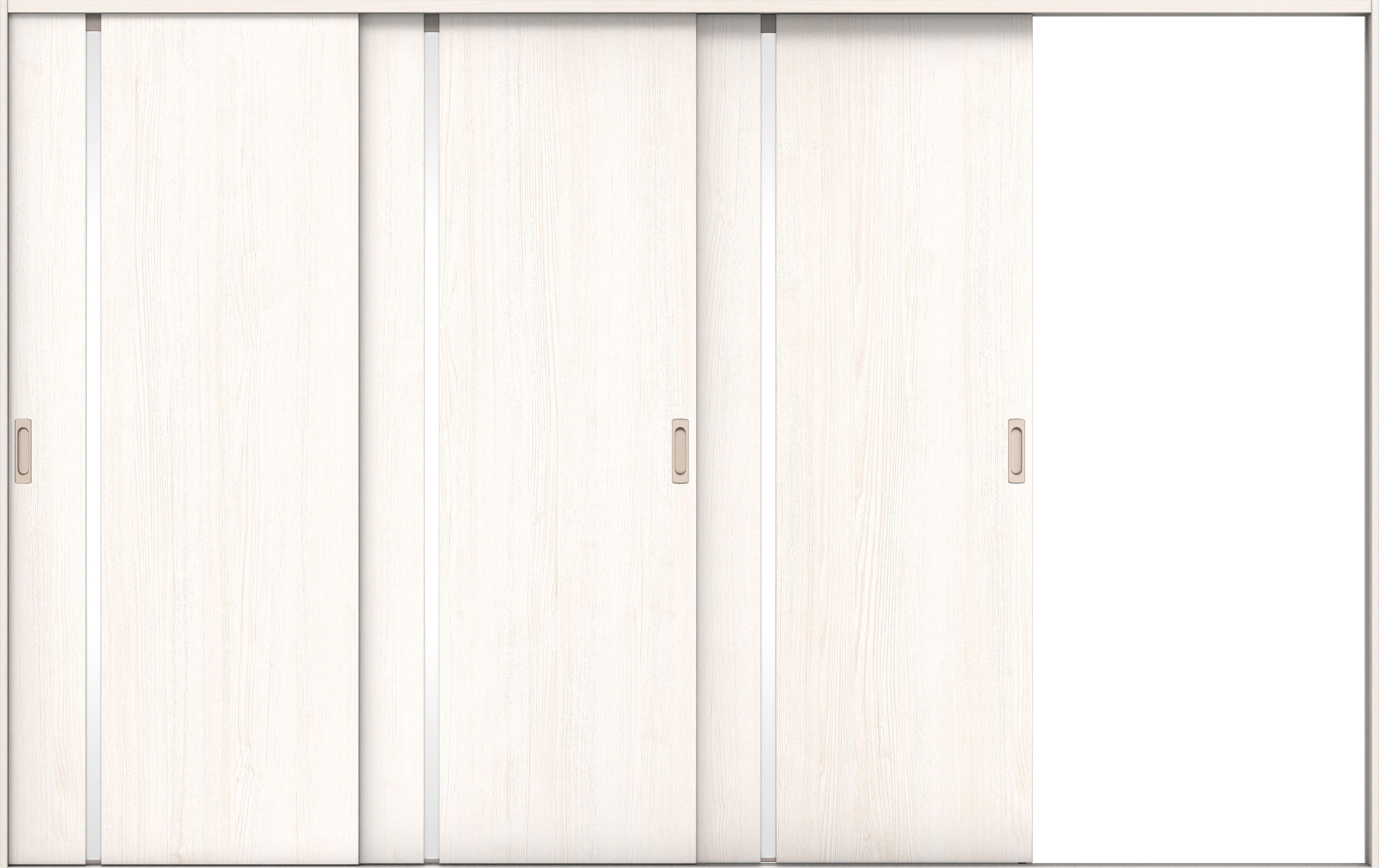 リビングドア　イエリア　引戸・３枚片引　扉セット　Ｌ９デザイン　３２２９幅用　２０００高　〈ネオホワイト柄〉　右引用　錠なし　ラクラクローズ付