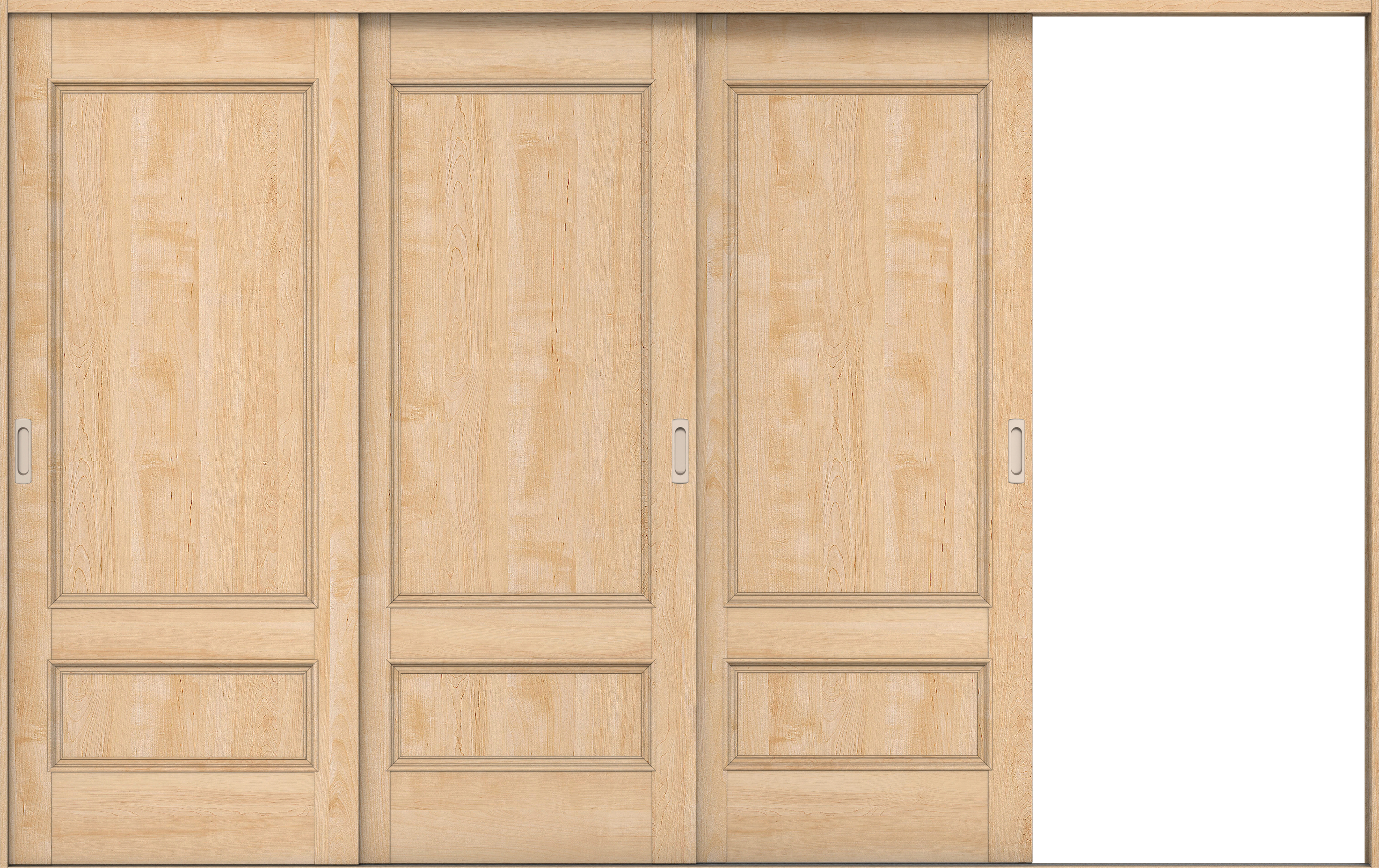 リビングドア　イエリア　引戸・３枚片引　扉セット　Ｍ１デザイン　３２２９幅用　２０００高　〈ミルベージュ柄〉　右引用　錠なし　ラクラクローズ付