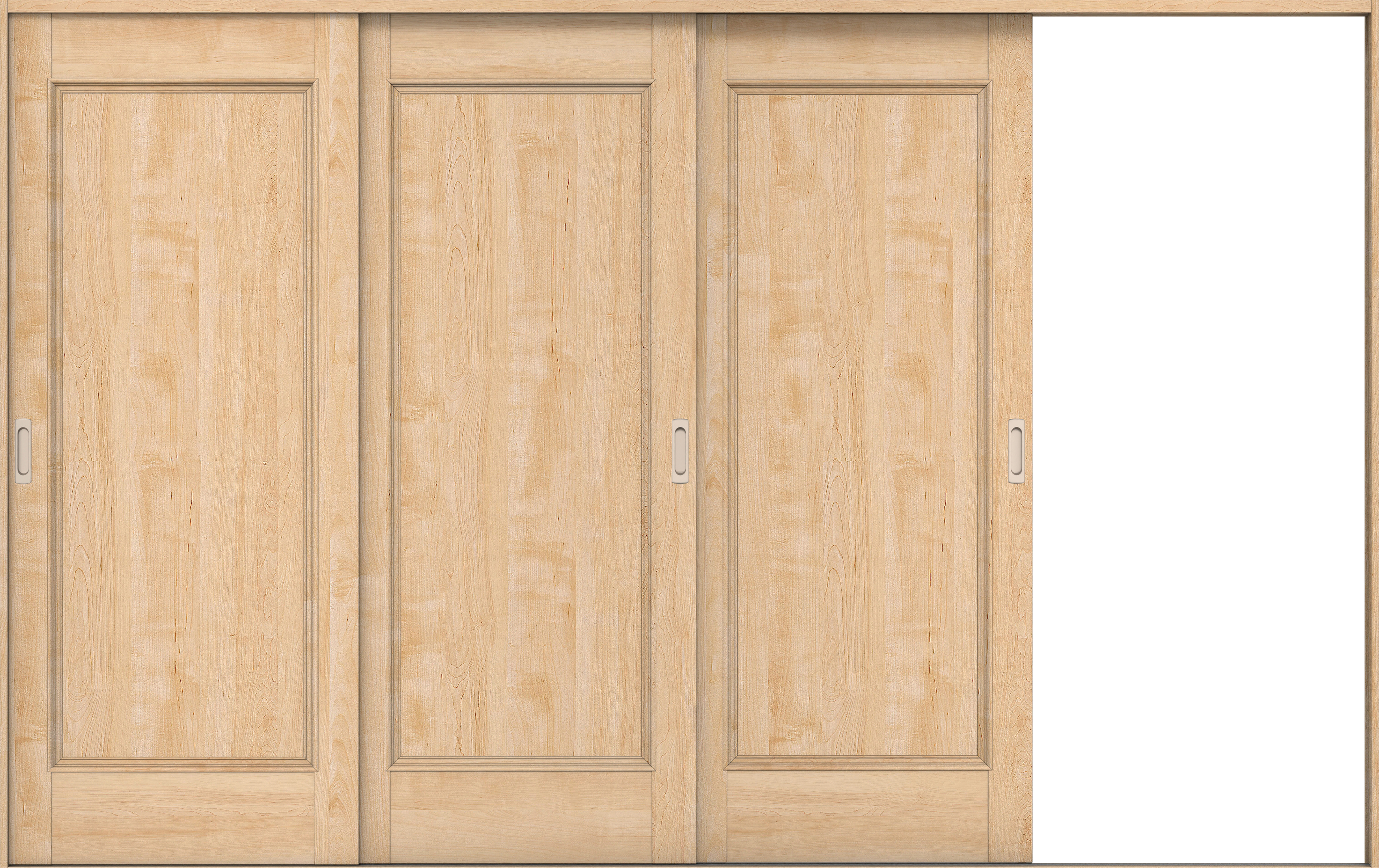 リビングドア　イエリア　引戸・３枚片引　扉セット　Ｍ５デザイン　３２２９幅用　２０００高　〈ミルベージュ柄〉　右引用　錠なし　ラクラクローズ付