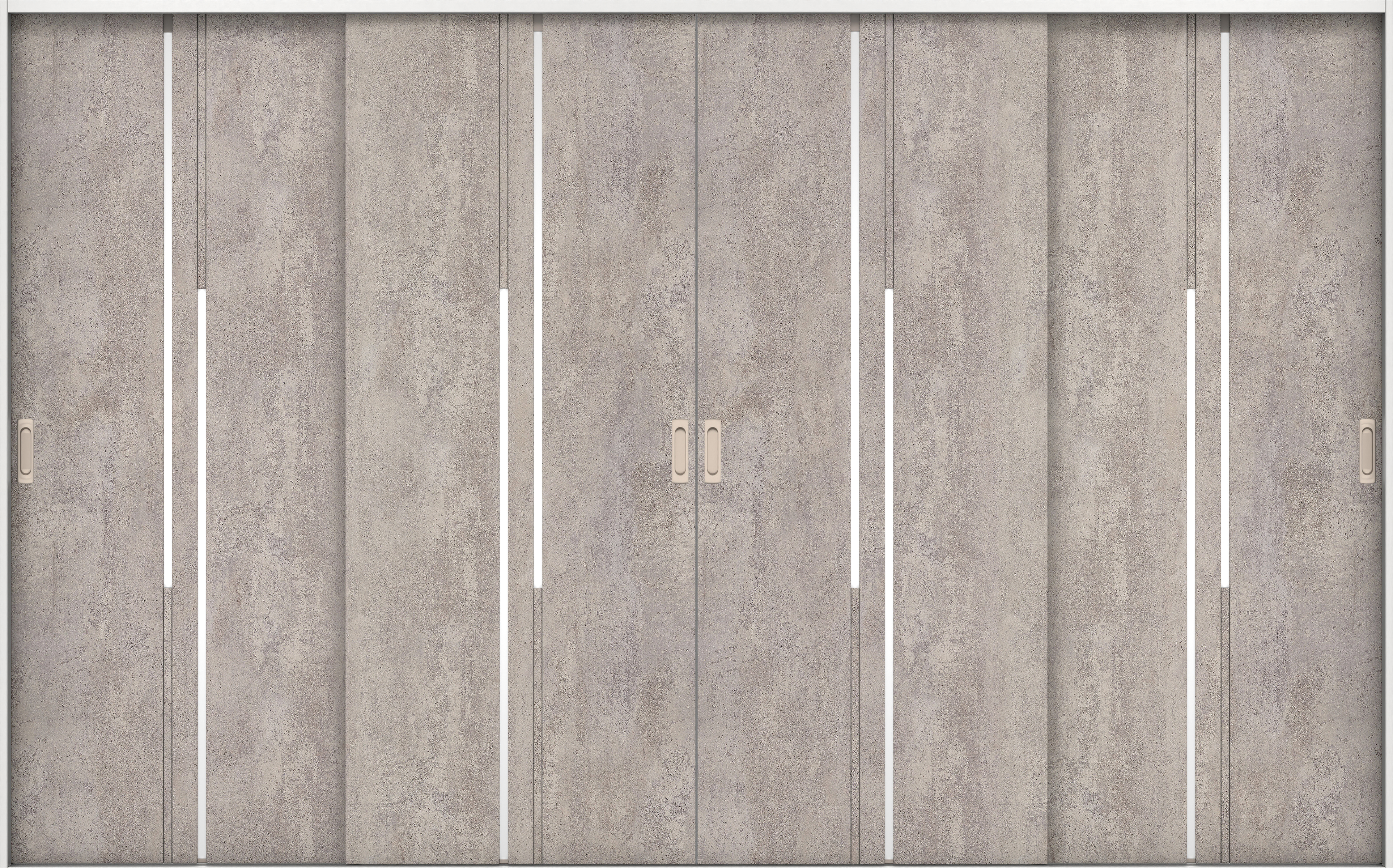 リビングドア　イエリア　引戸・４枚引違　扉セット　７Ｐデザイン　３２６６幅用　２０００高　〈コンクリートグレー柄〉　左右兼用　錠なし　ラクラクローズ付