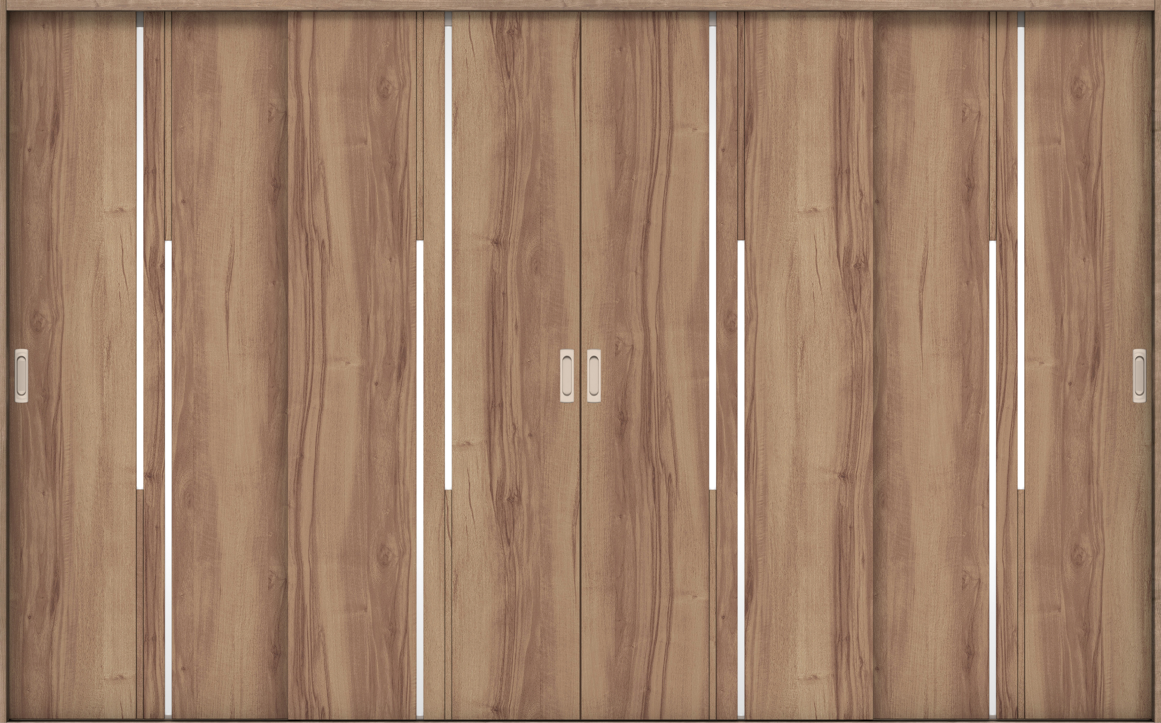 リビングドア　イエリア　引戸・４枚引違　扉セット　７Ｐデザイン　３２６６幅用　２０００高　〈バームブラウン柄〉　左右兼用　錠なし　ラクラクローズ付