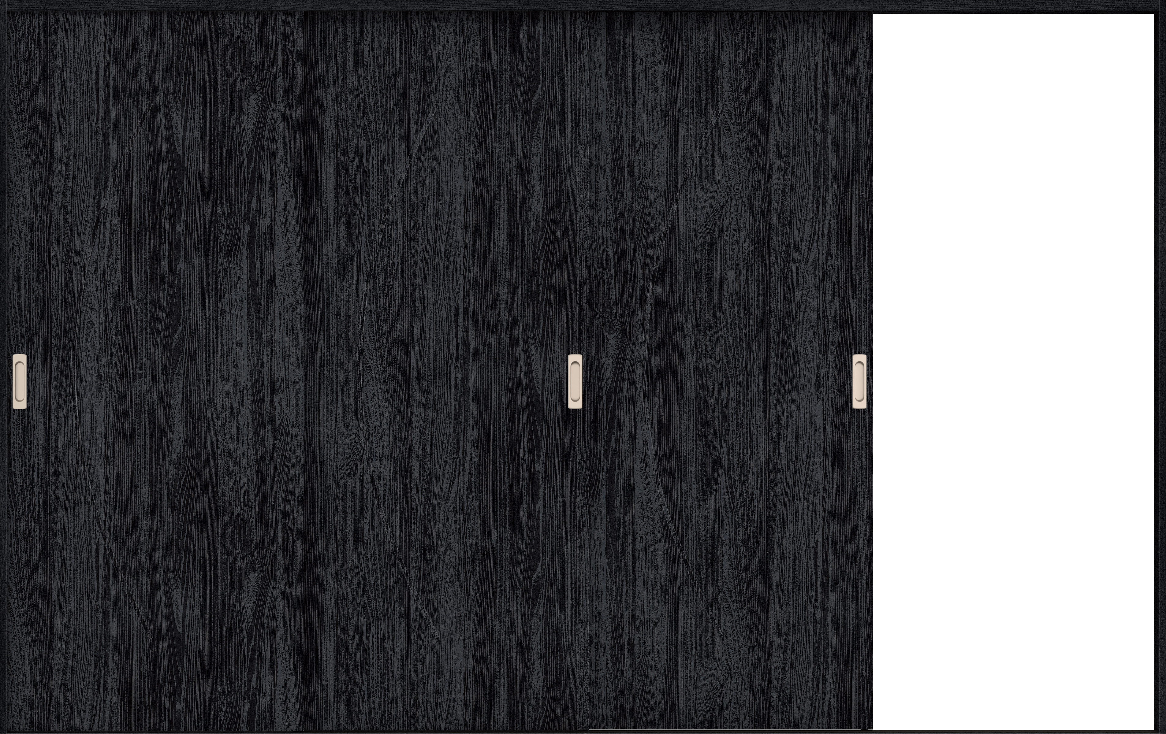 リビングドア　イエリア　引戸・３枚片引　扉セット　Ｓ７デザイン　３２２９幅用　２０００高　〈モスブラック柄〉　右引用　錠なし　ラクラクローズ付