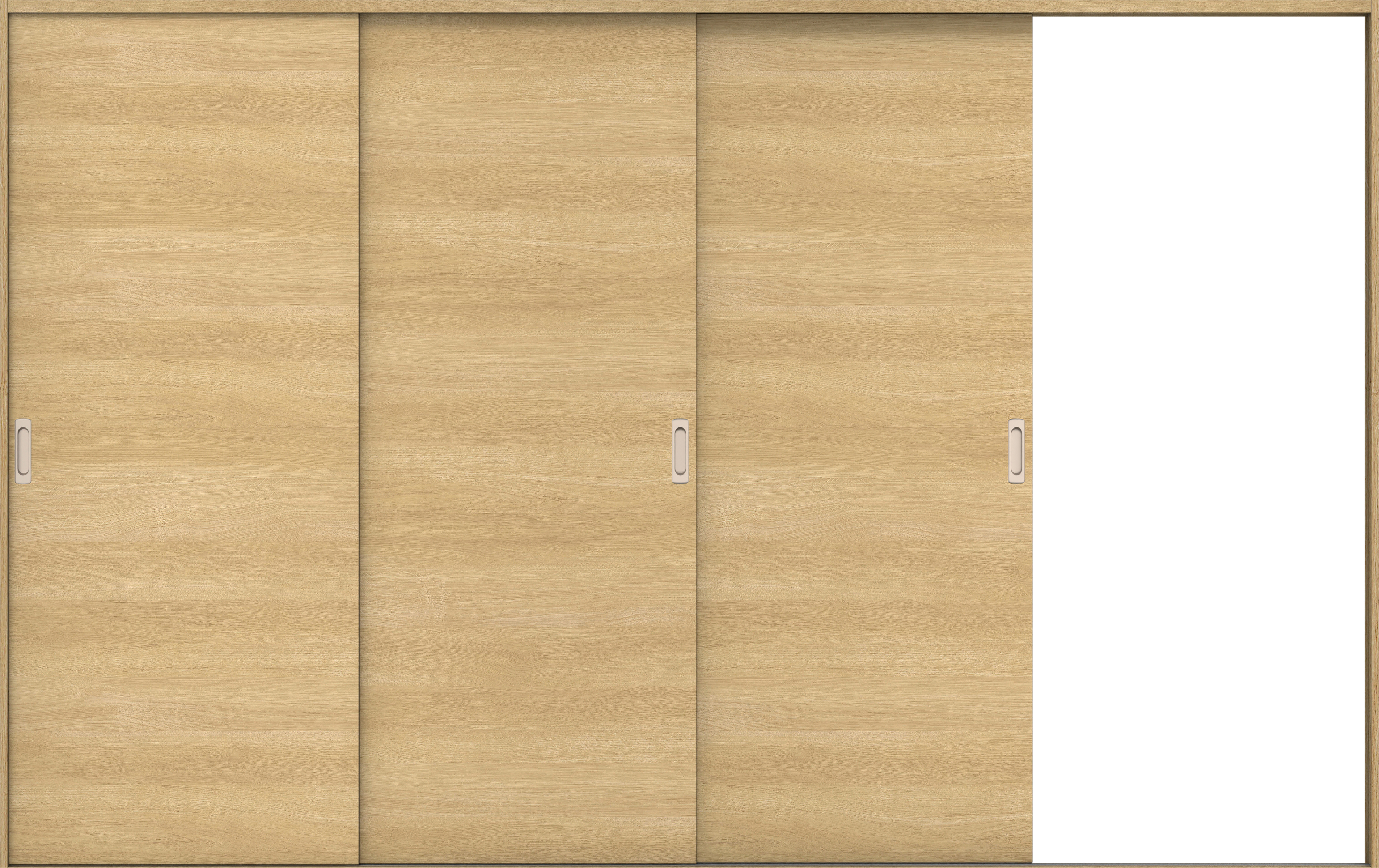 リビングドア　イエリア　引戸・３枚片引　扉セット　Ｕ０デザイン　３２２９幅用　２０００高　〈ライトオーカー柄〉　右引用　錠なし　ラクラクローズ付