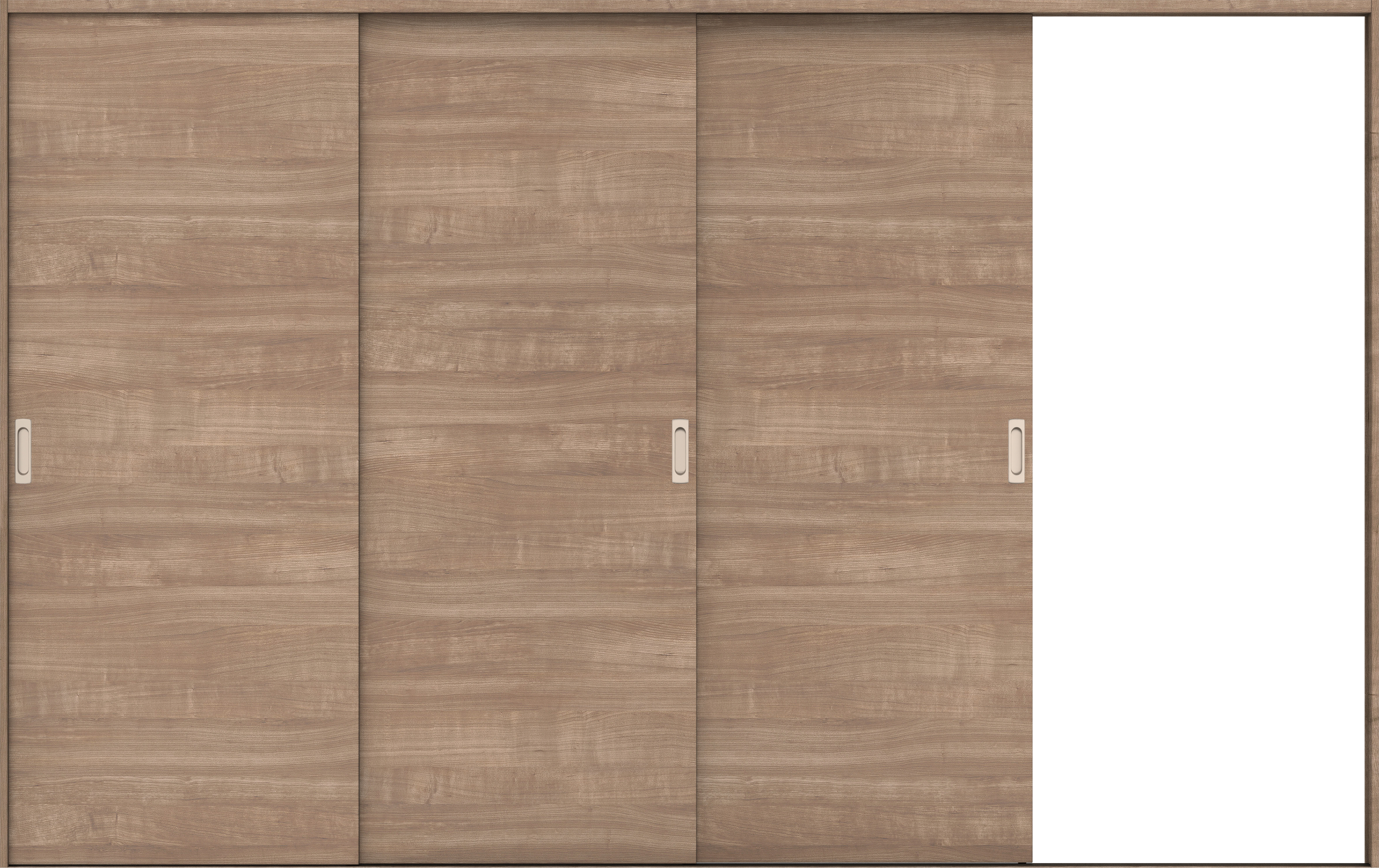 リビングドア　イエリア　引戸・３枚片引　扉セット　Ｕ０デザイン　３２２９幅用　２０００高　〈トープグレー柄〉　右引用　錠なし　ラクラクローズ付