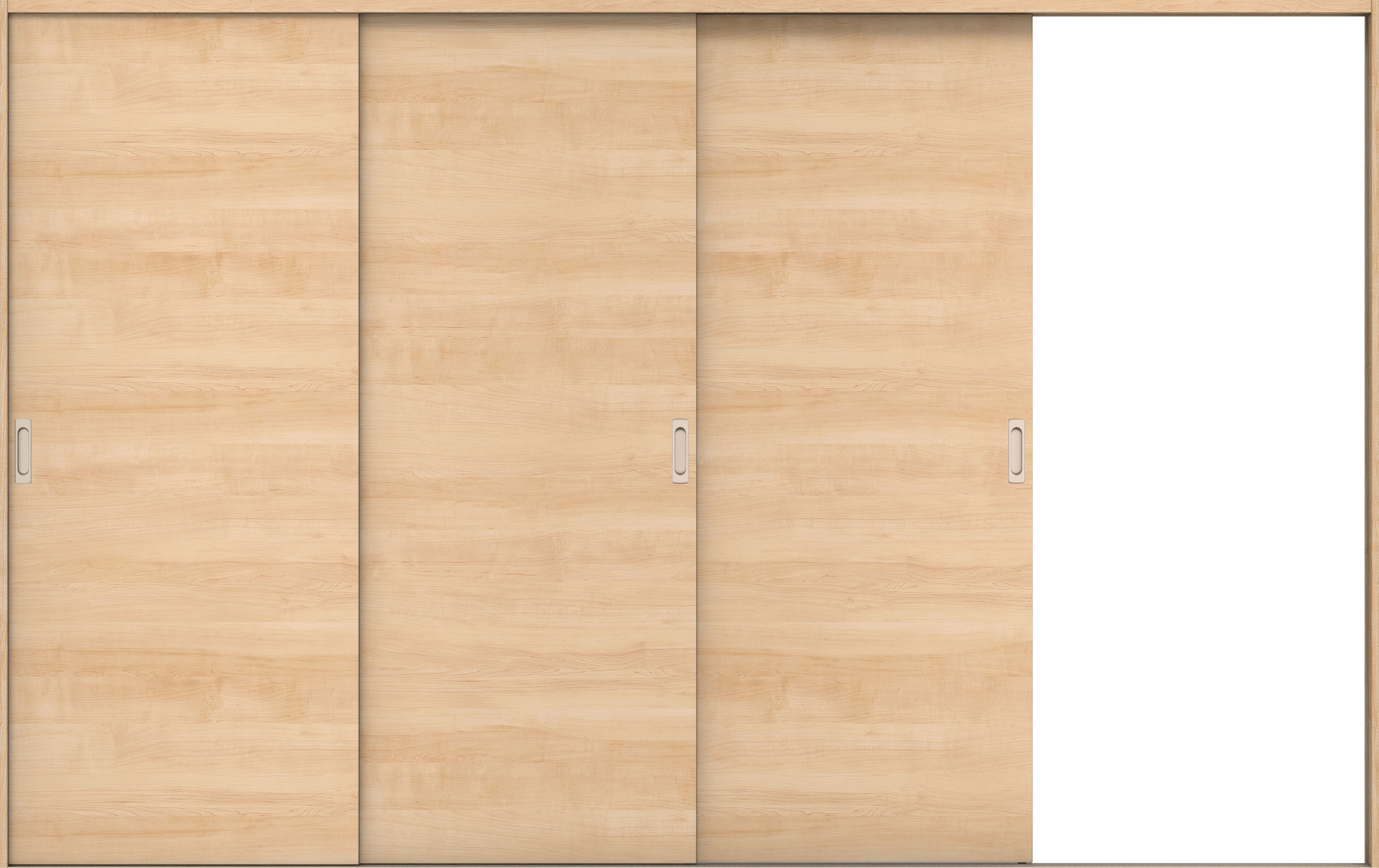 リビングドア　イエリア　引戸・３枚片引　扉セット　Ｕ０デザイン　３２２９幅用　２０００高　〈ミルベージュ柄〉　右引用　錠なし　ラクラクローズ付