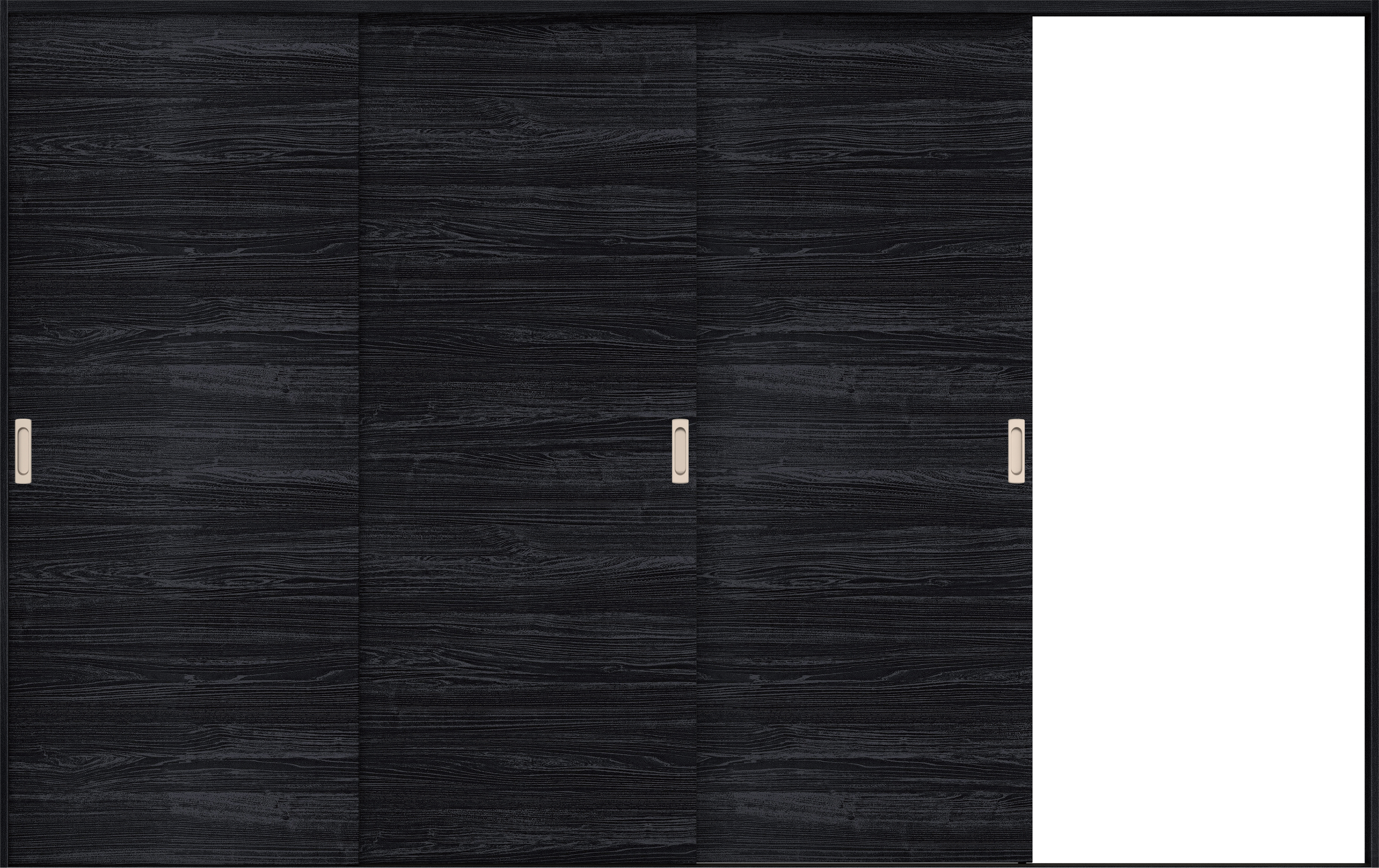 リビングドア　イエリア　引戸・３枚片引　扉セット　Ｕ０デザイン　３２２９幅用　２０００高　〈モスブラック柄〉　右引用　錠なし　ラクラクローズ付