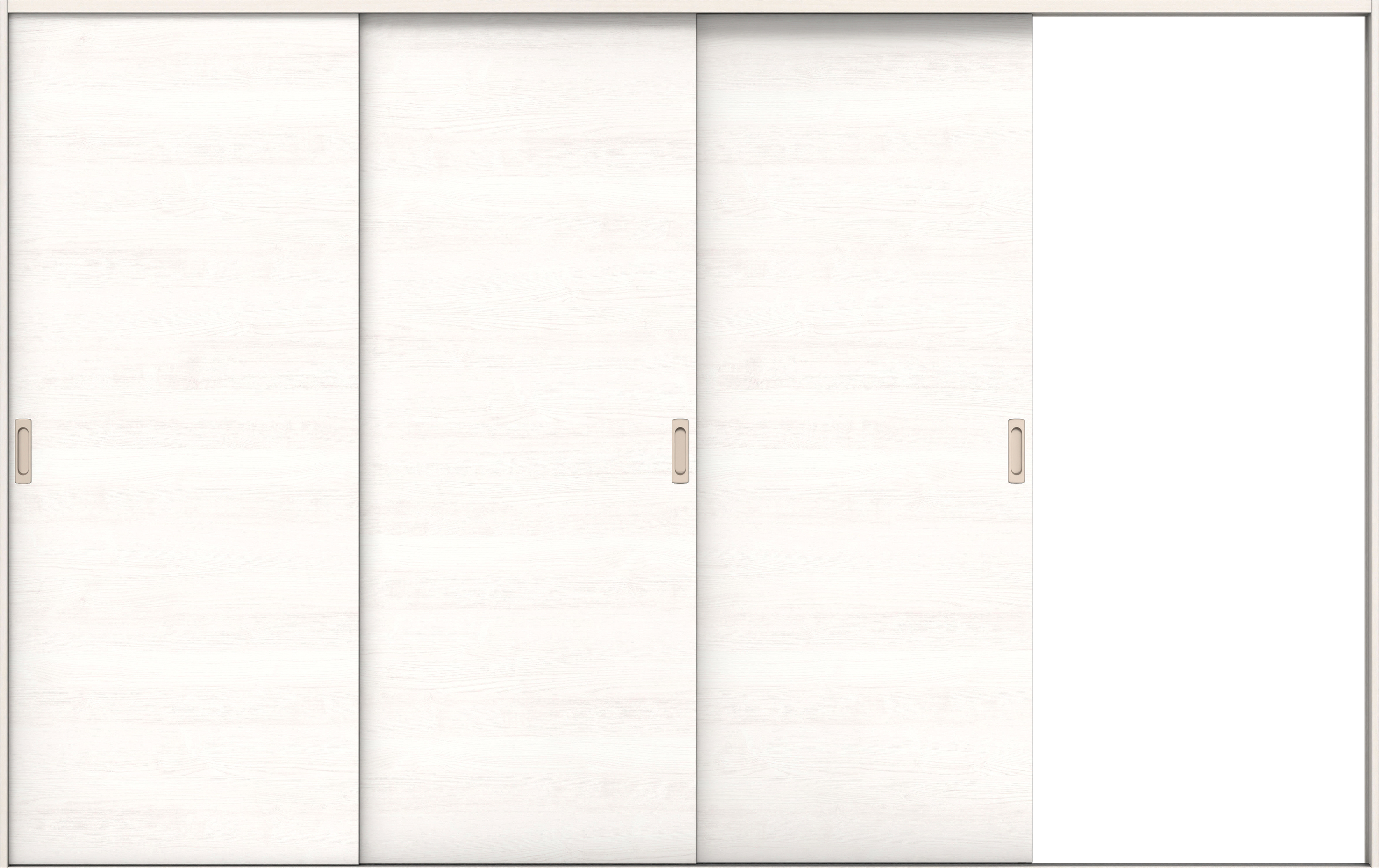 リビングドア　イエリア　引戸・３枚片引　扉セット　Ｕ０デザイン　３２２９幅用　２０００高　〈ネオホワイト柄〉　右引用　錠なし　ラクラクローズ付