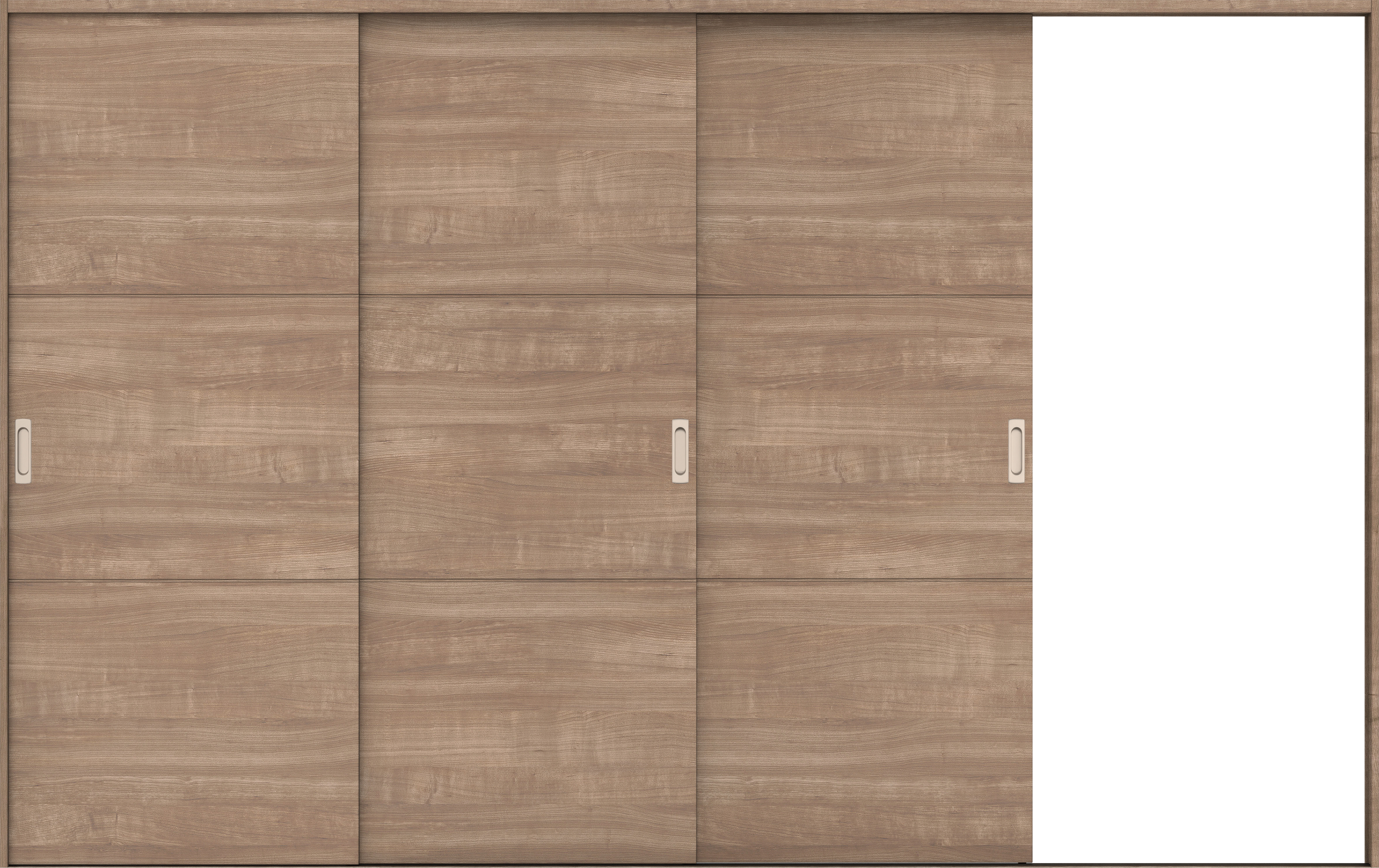 リビングドア　イエリア　引戸・３枚片引　扉セット　Ｕ４デザイン　３２２９幅用　２０００高　〈トープグレー柄〉　右引用　錠なし　ラクラクローズ付