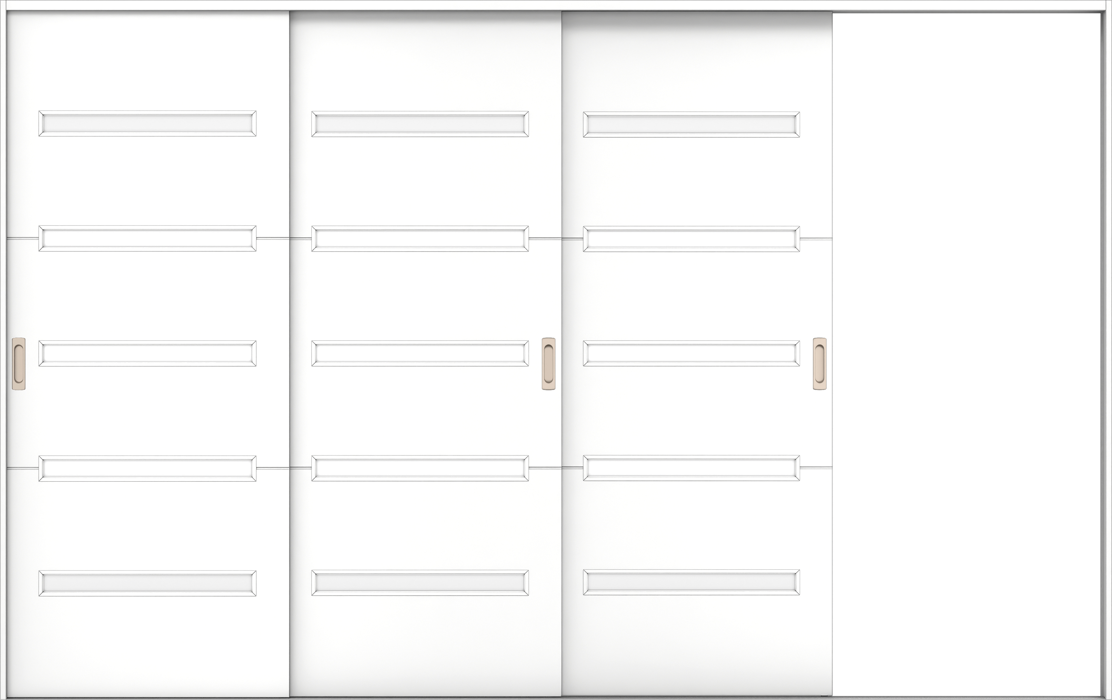 リビングドア　イエリア　引戸・３枚片引　扉セット　Ｙ４デザイン　３２２９幅用　２０００高　〈パウダーホワイト柄〉　右引用　錠なし　ラクラクローズ付