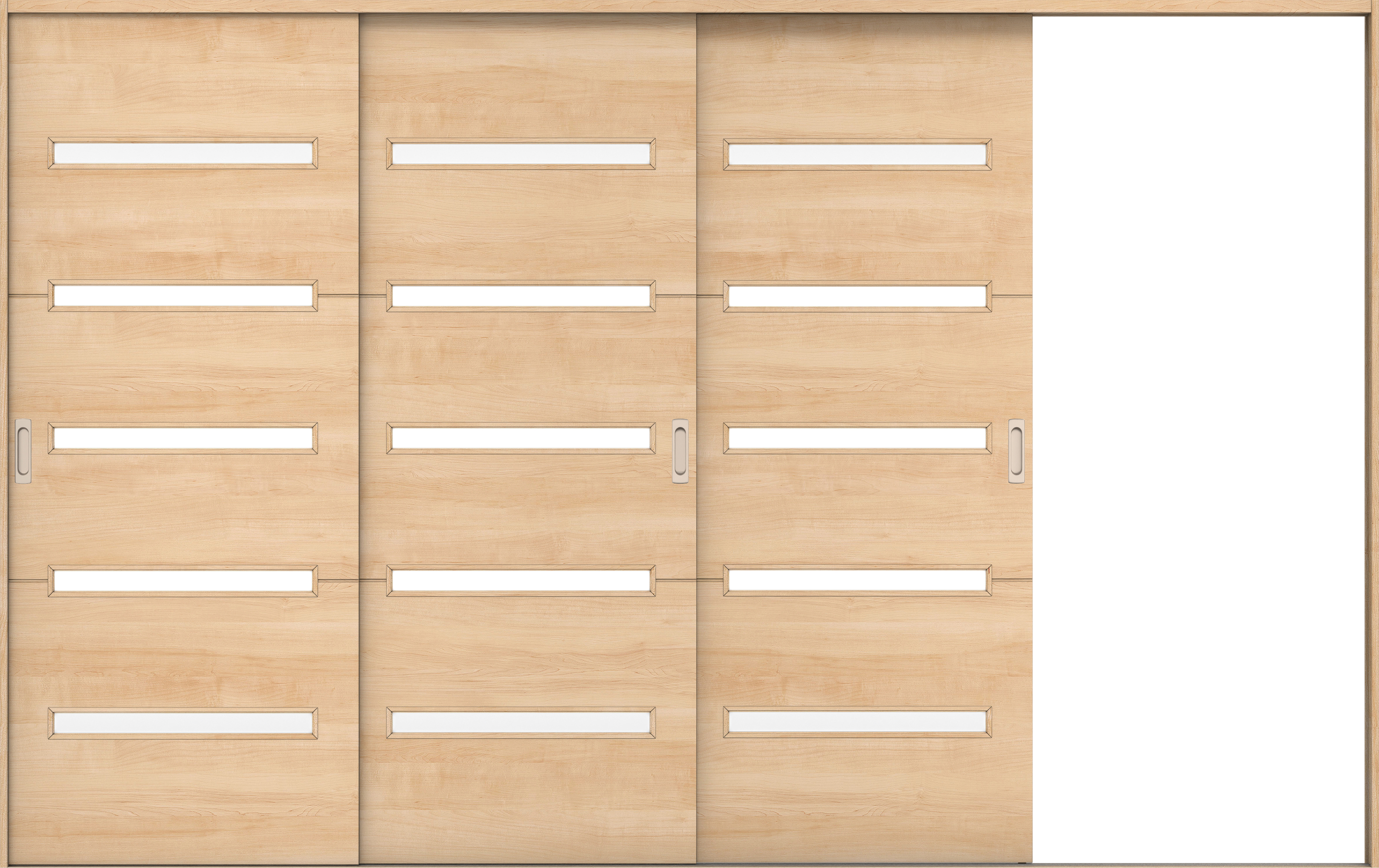 リビングドア　イエリア　引戸・３枚片引　扉セット　Ｙ４デザイン　３２２９幅用　２０００高　〈ミルベージュ柄〉　右引用　錠なし　ラクラクローズ付