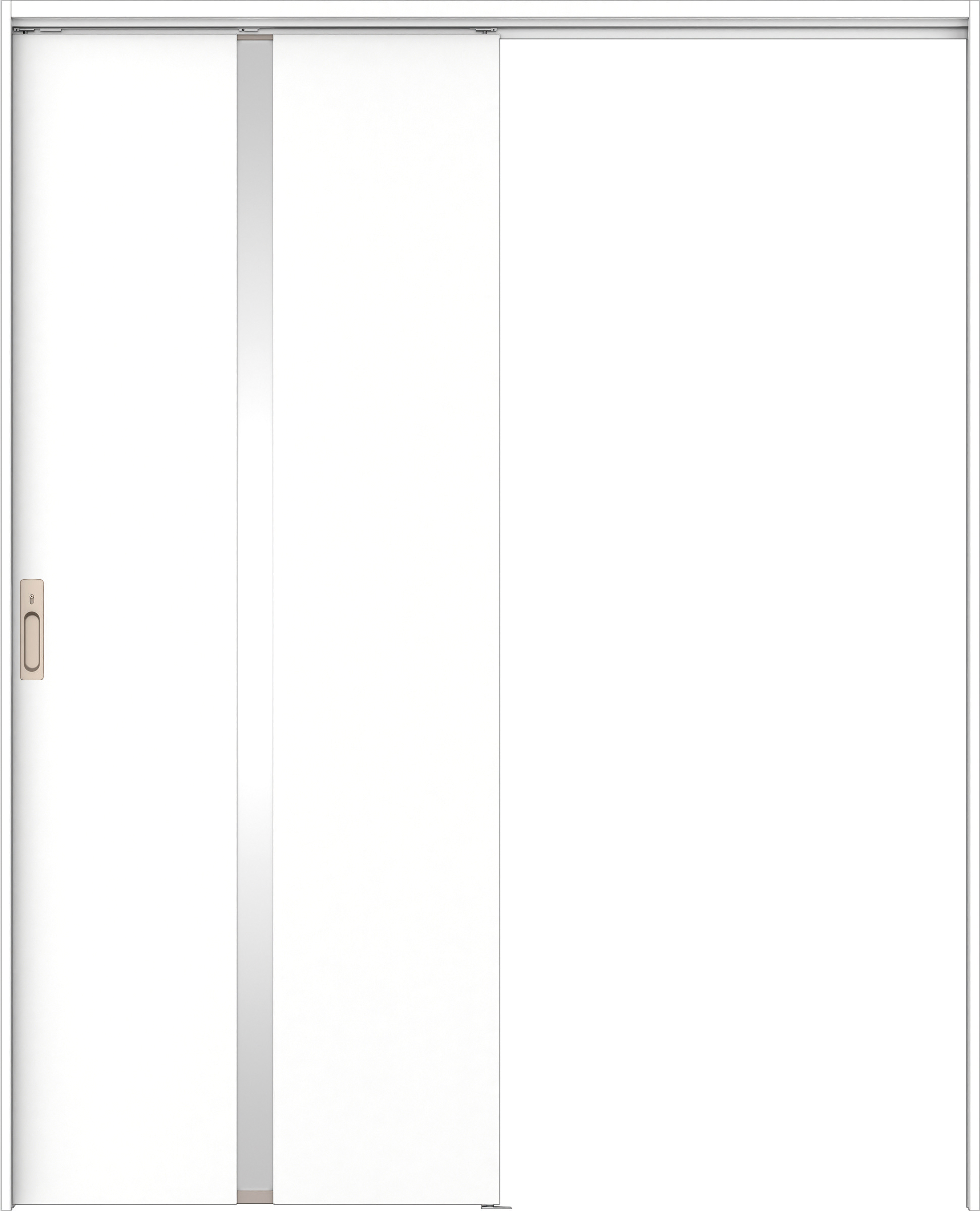 リビングドア　イエリア　吊戸・片引　扉セット　２Ｐデザイン　１６４５幅用　２０００高　〈パウダーホワイト柄〉　左右兼用　カマ錠付　間仕切錠　ラクラクローズ付用